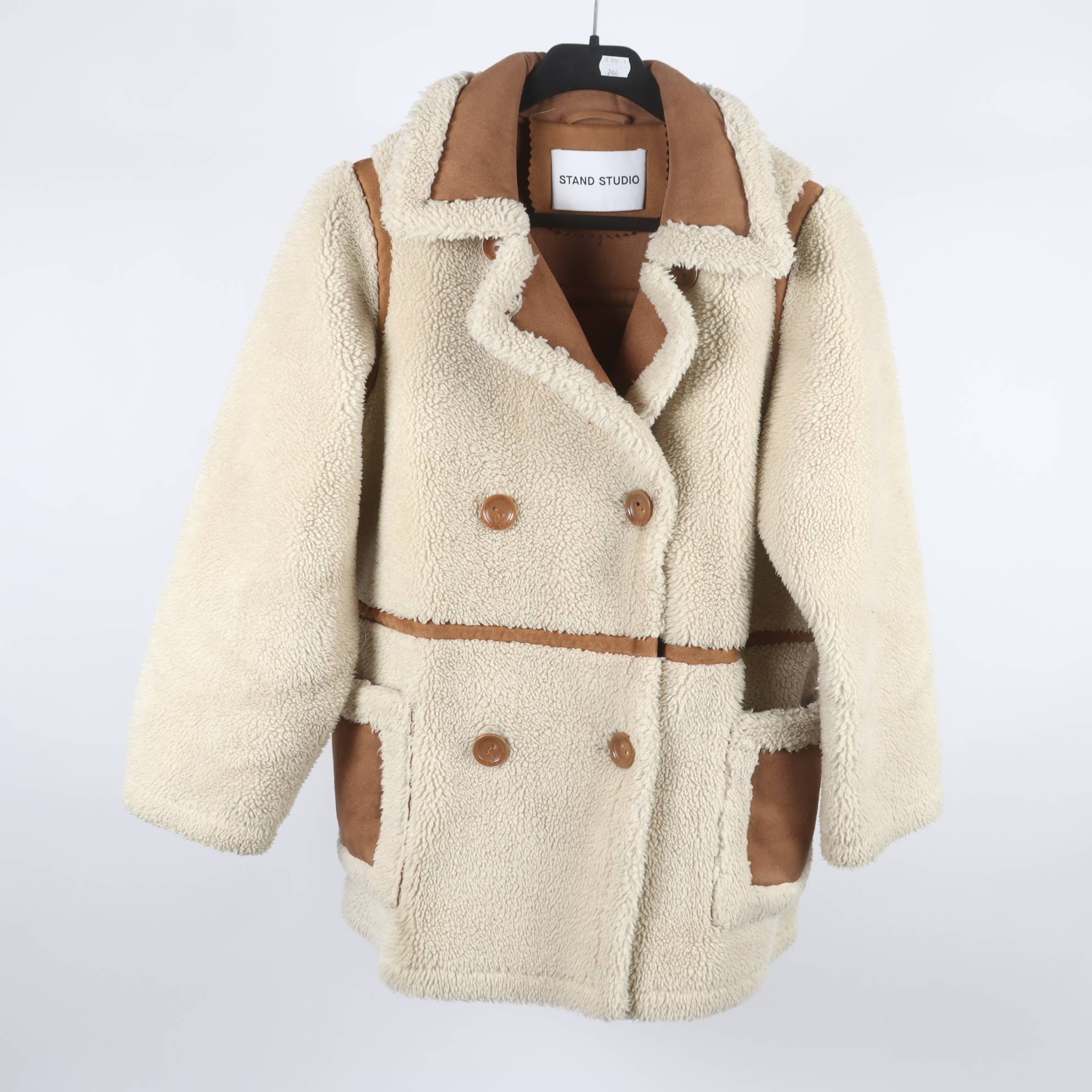 Teddyjacka, Stand Studio, offwhite, brun, stl. 34