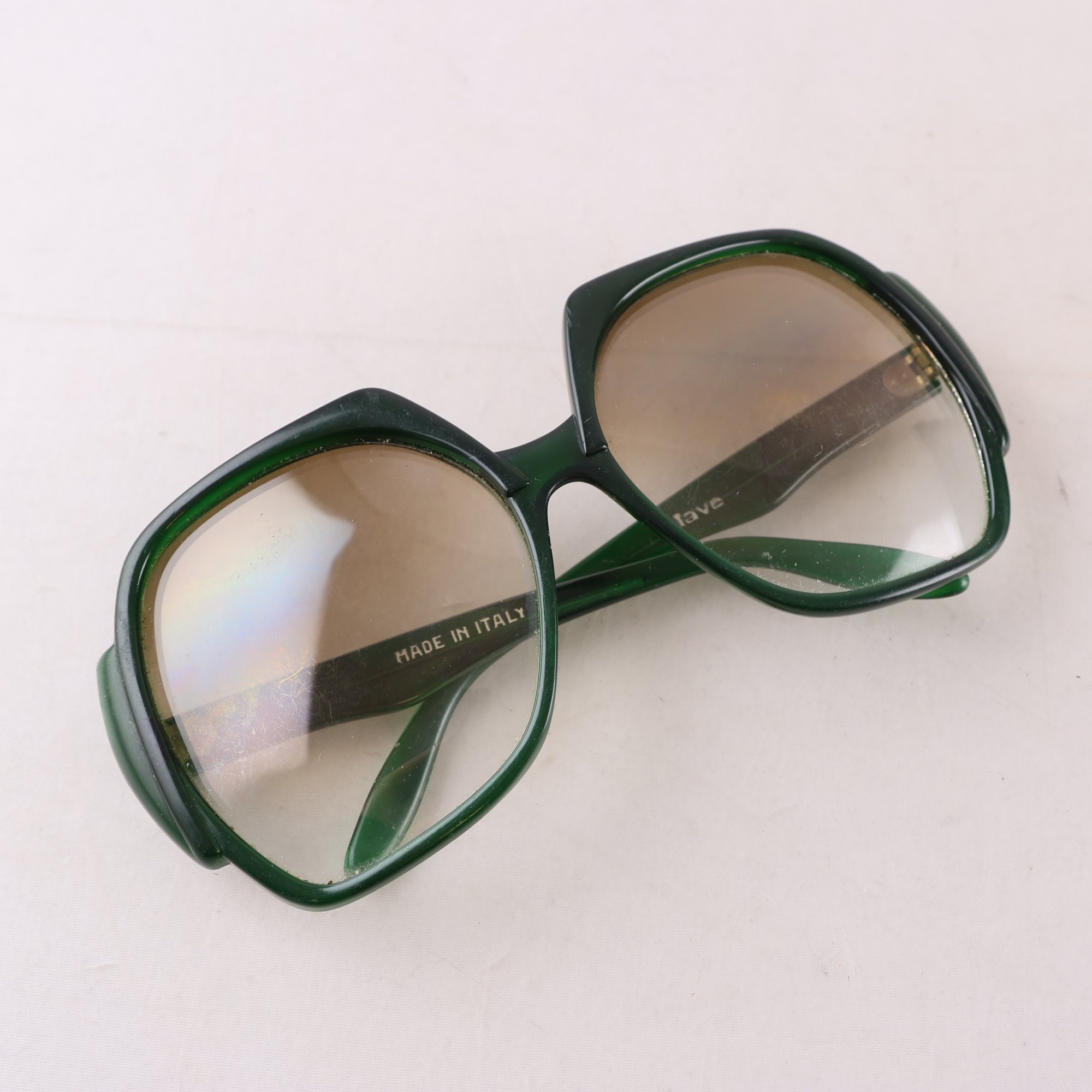 Solglasögon, Piave, Made in Italy, vintage, gröna.