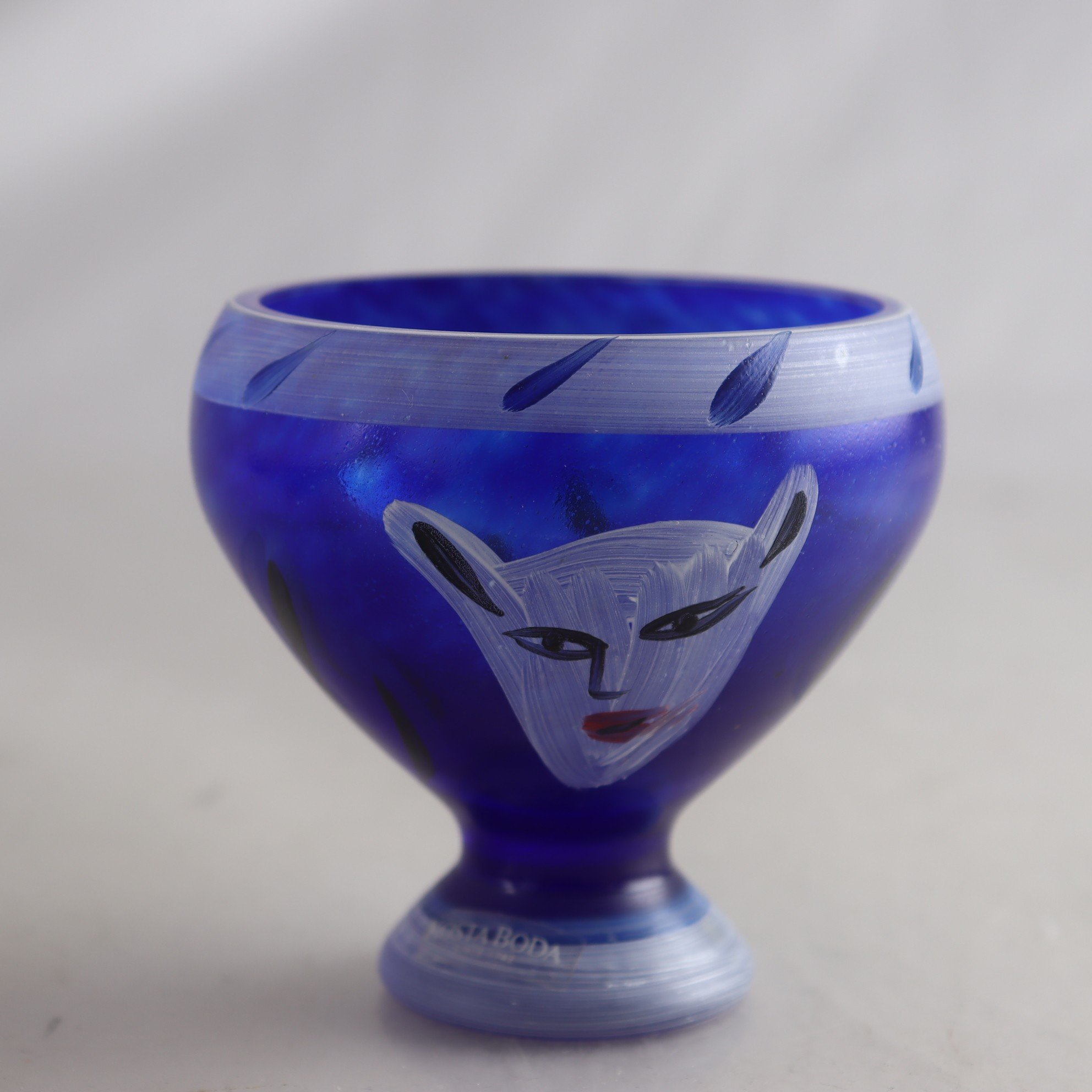 Skål, Ulrica Hydman Vallien, Kosta Boda, Atelier, sign.