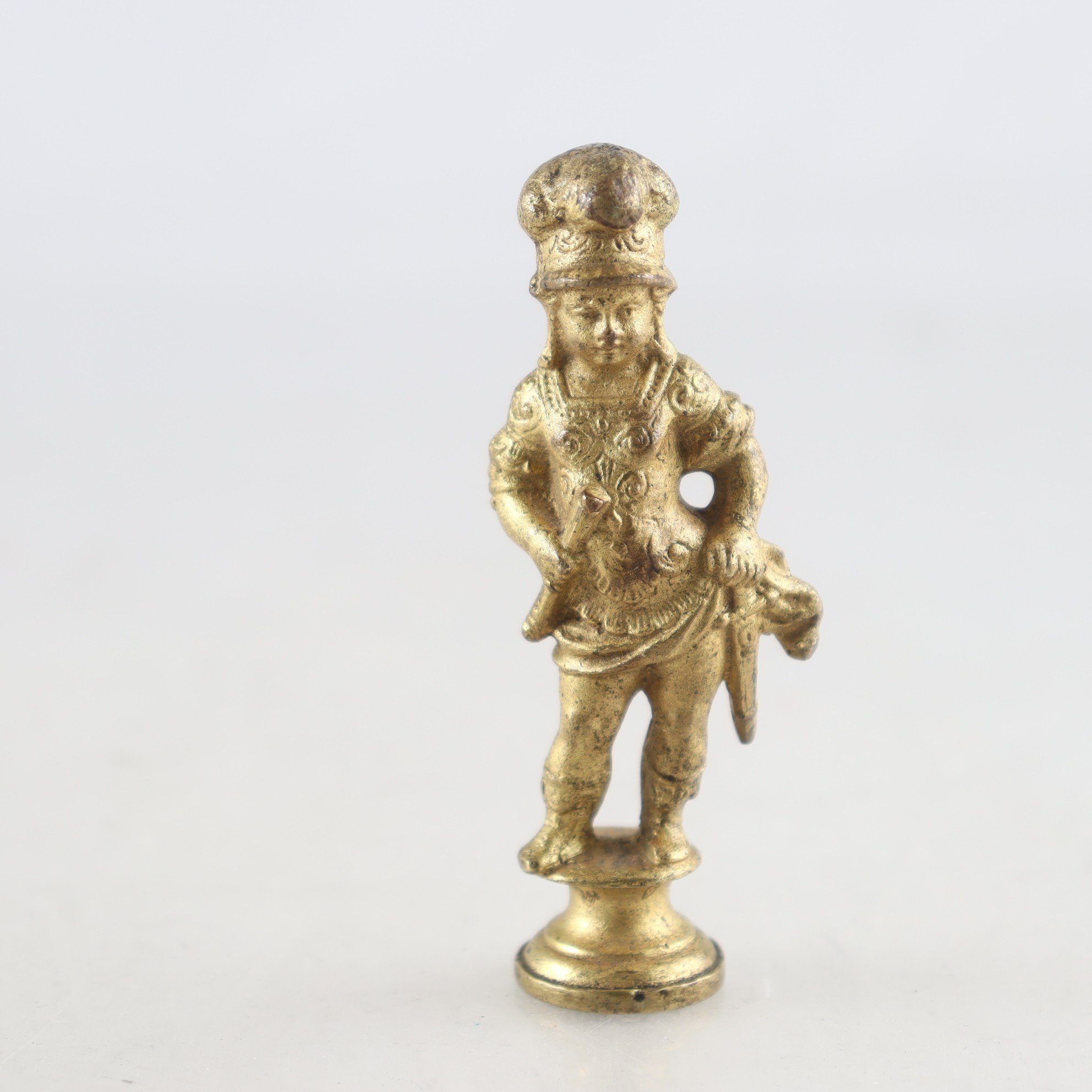 Figurin, Grand tour souvenir, förgylld brons, 1800-tal