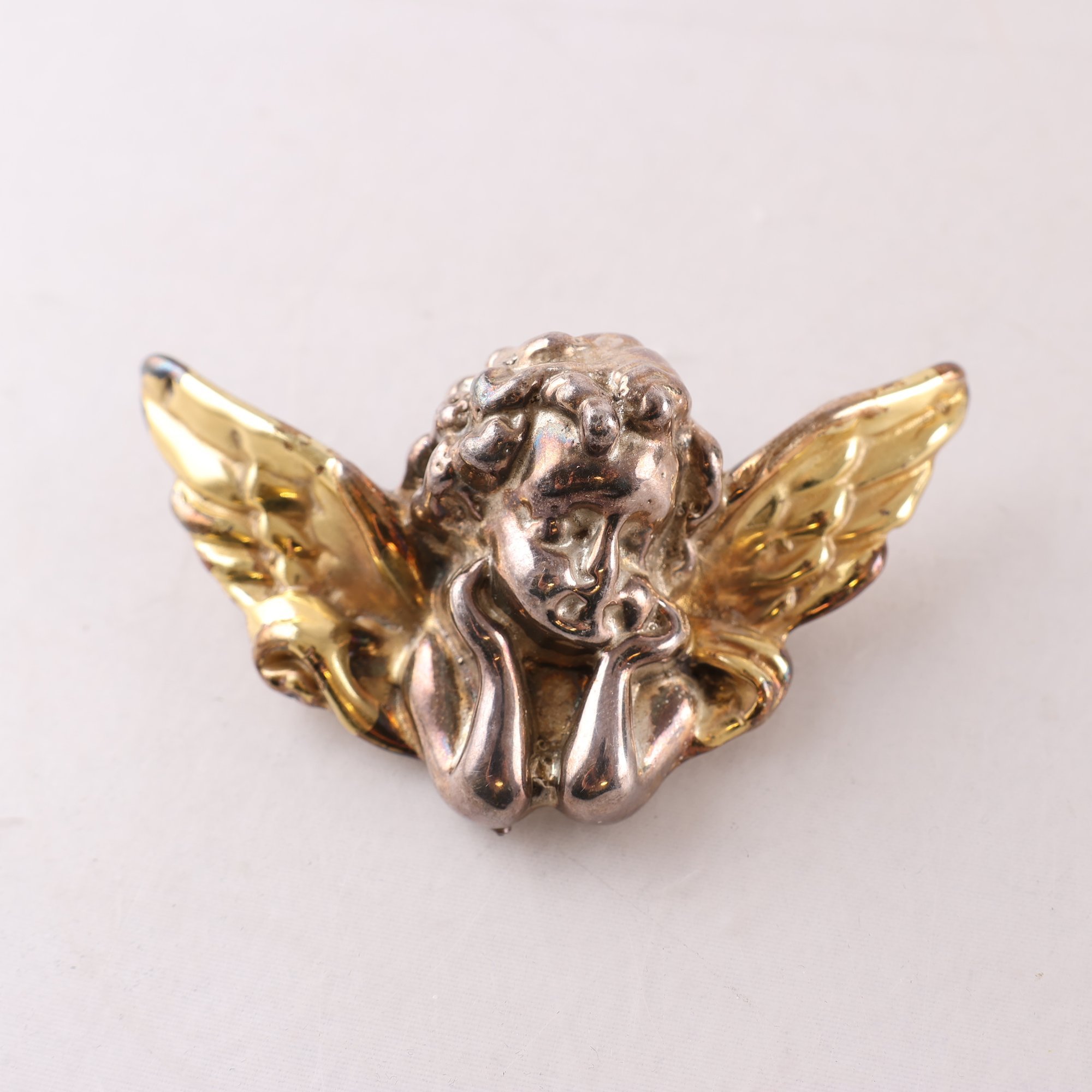 Hänge/Brosch, Ängel, silver 925 med förgyllda vingar. Vikt: 19.2g