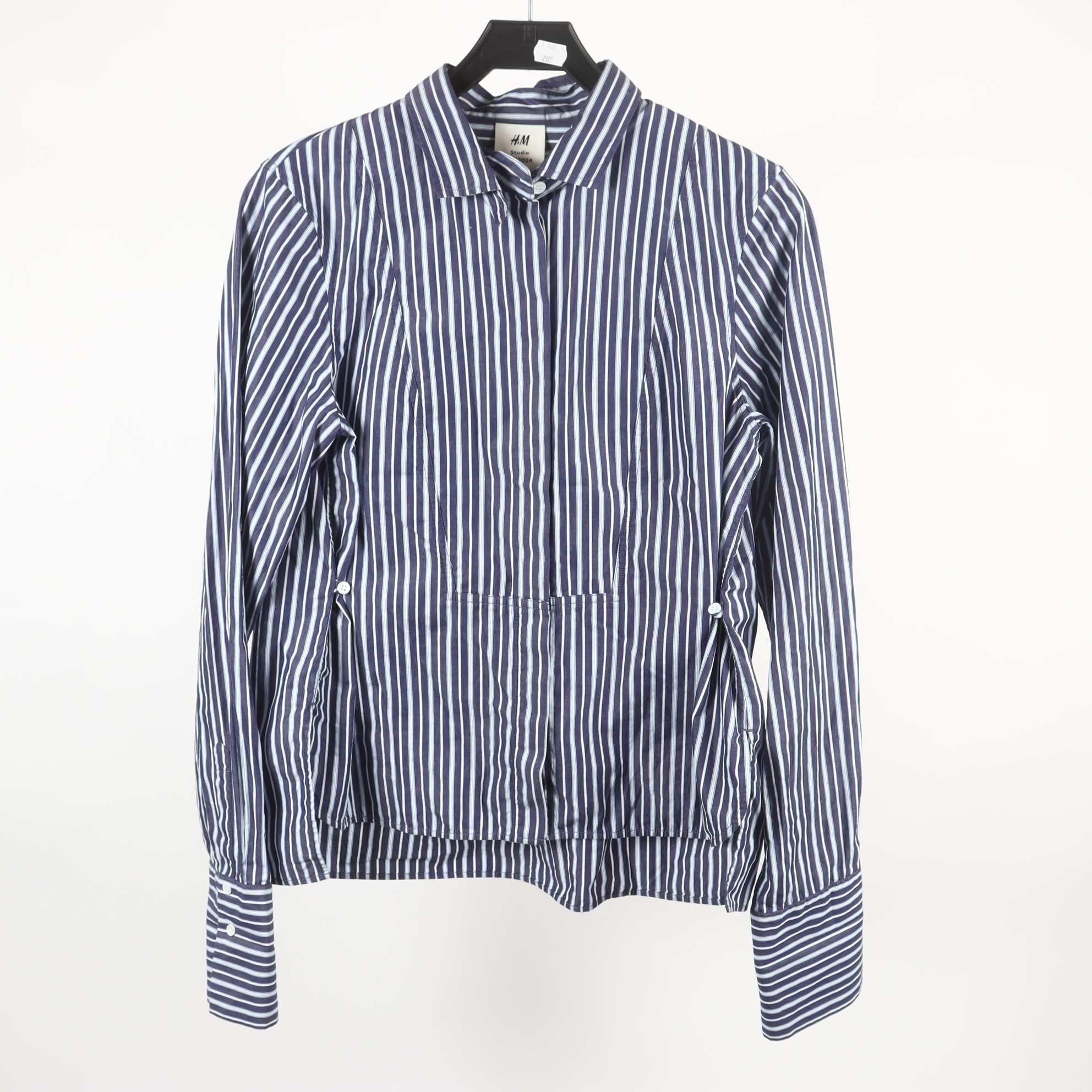 Blus, H&M Studio, blå, randig, stl ca. S