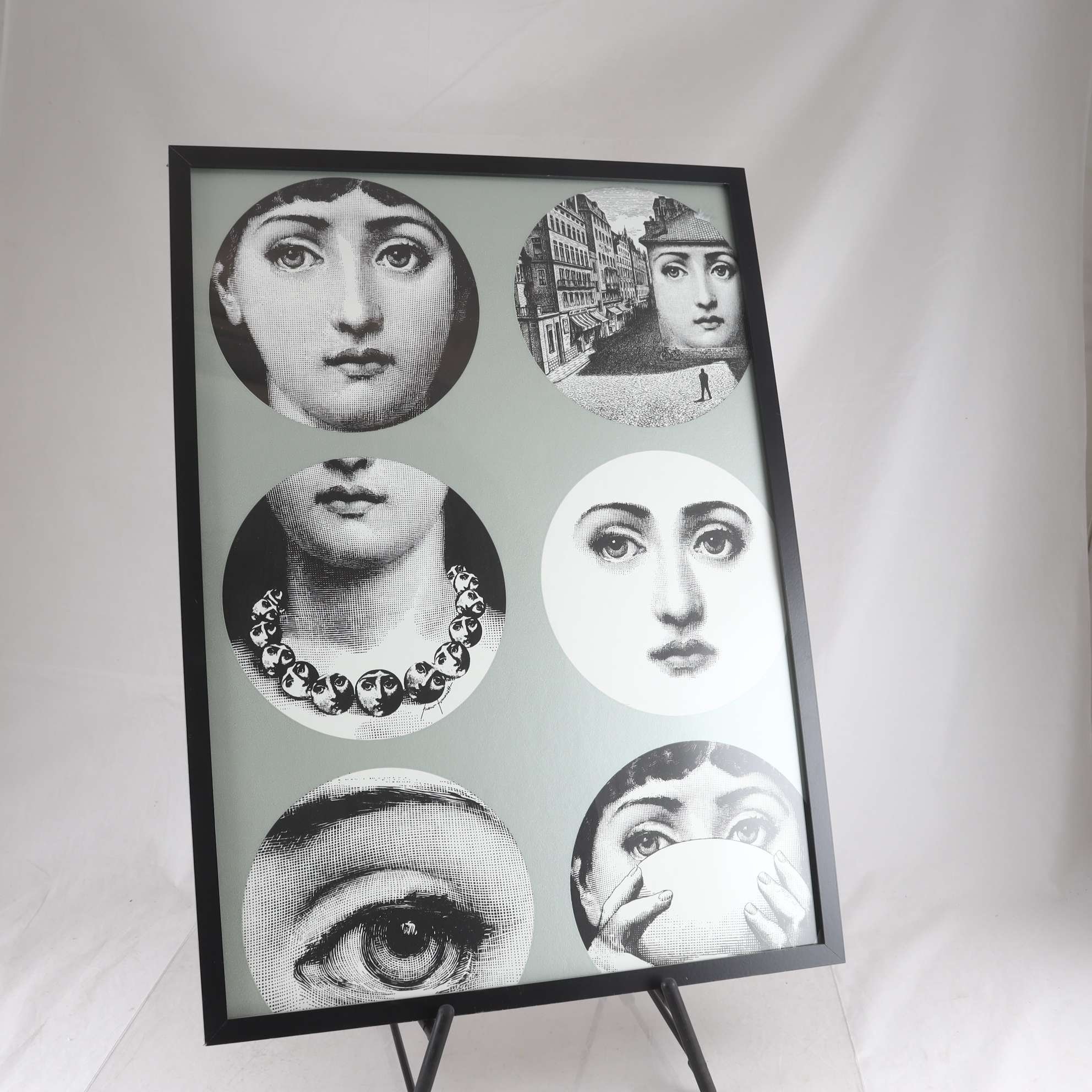 Inramad tapet, Piero Fornasetti, Italien, 1970. Endast avhämtning.