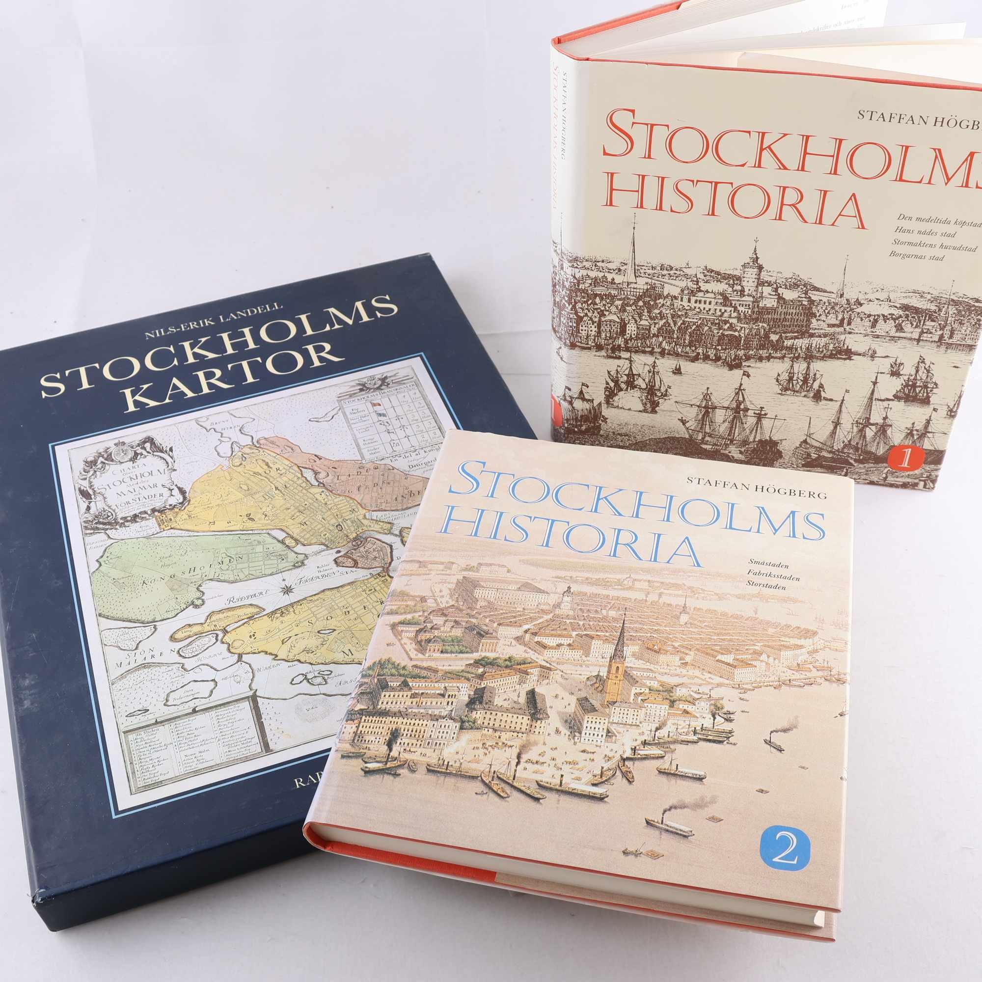 Bokpaket, Stockholms historia, 3 volymer. Samfraktas ej.