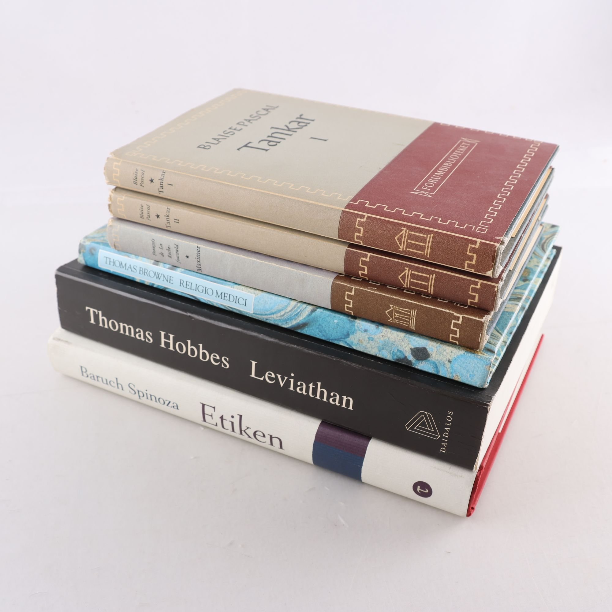 1600-talsfilosofer, bokpaket med 6 volymer: Spinoza, Hobbes m.m.