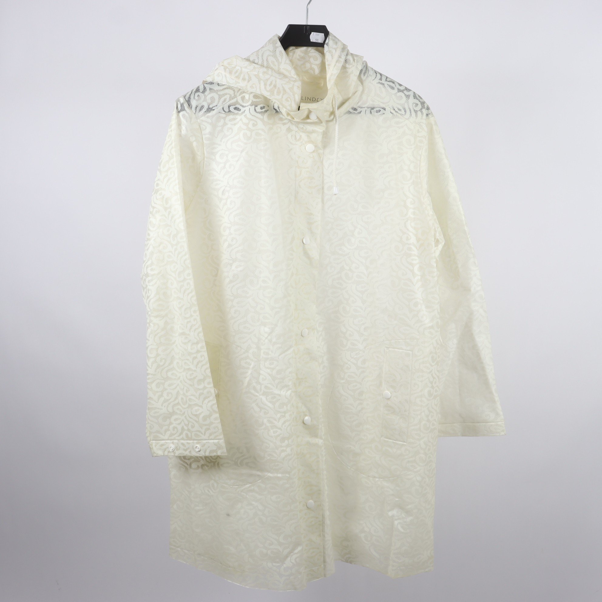 Regnkappa, Lindex, vit, mönstrad, stl. L