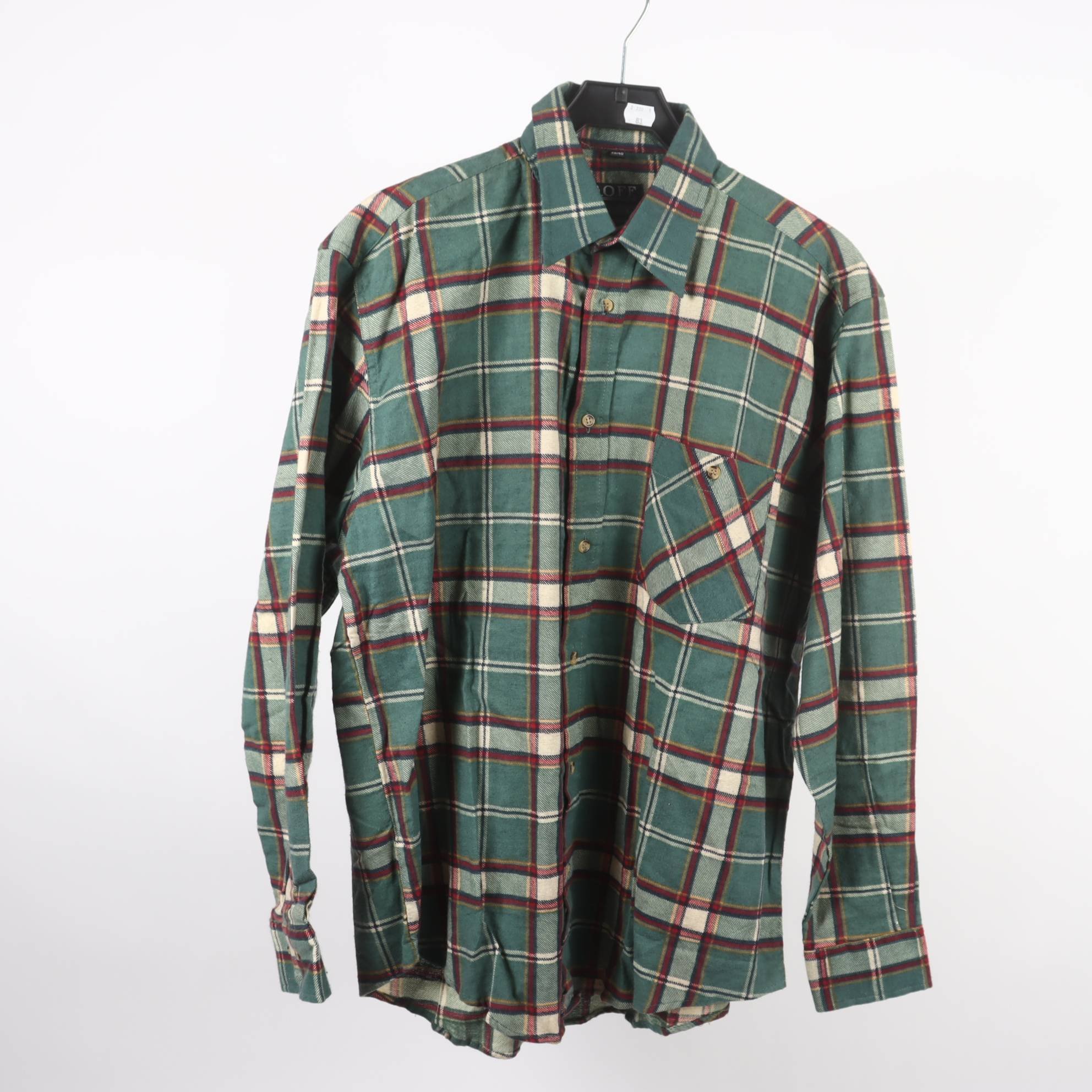 Skjorta, G.O.F.F, grön, rutig, stl. M