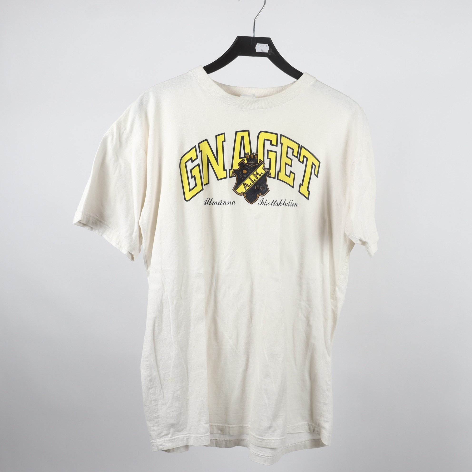 T-shirt, AIK, ”Gnaget”, vit, stl ca. L/XL