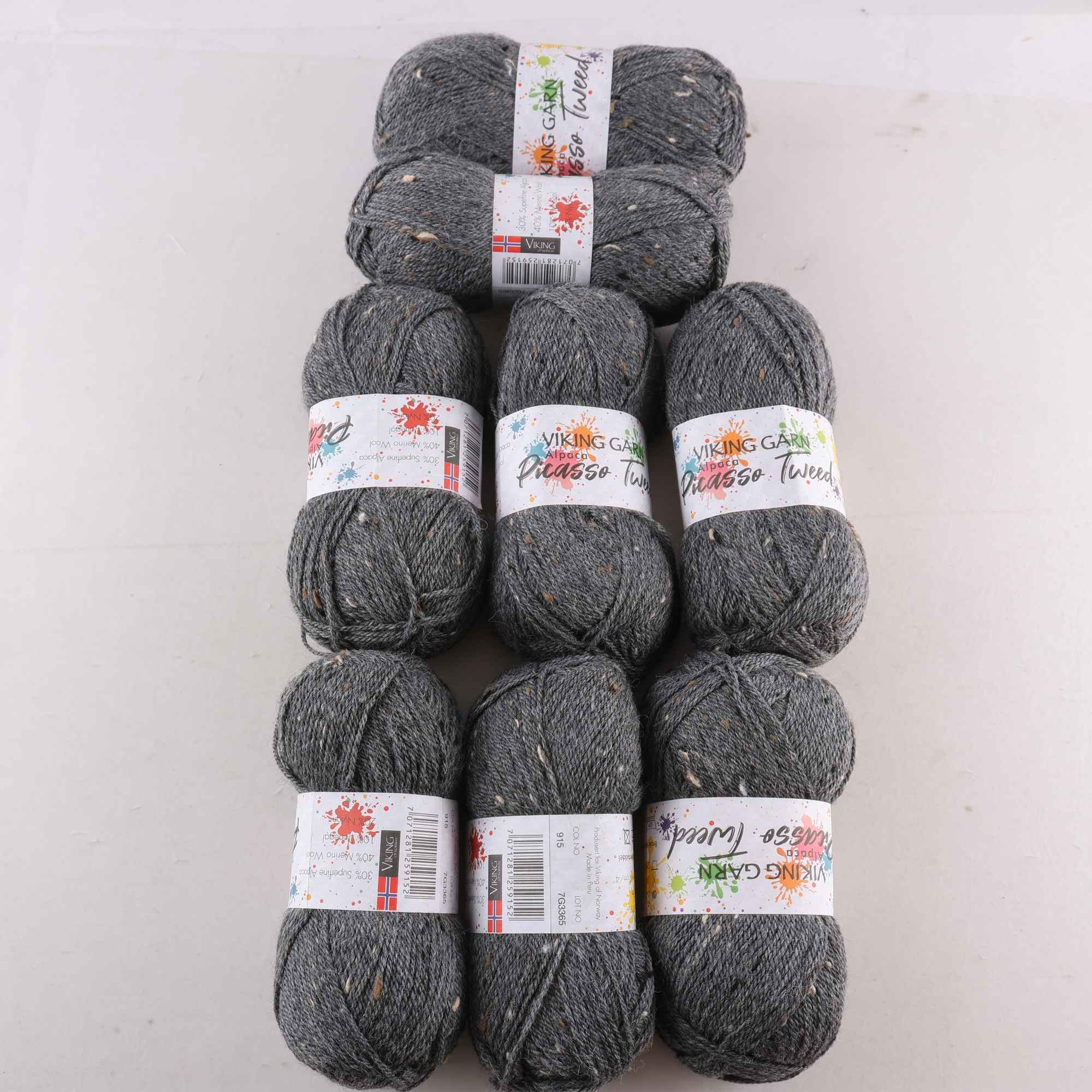 Garn, Viking Garn Picasso Tweed, Alpacka/ull blandning