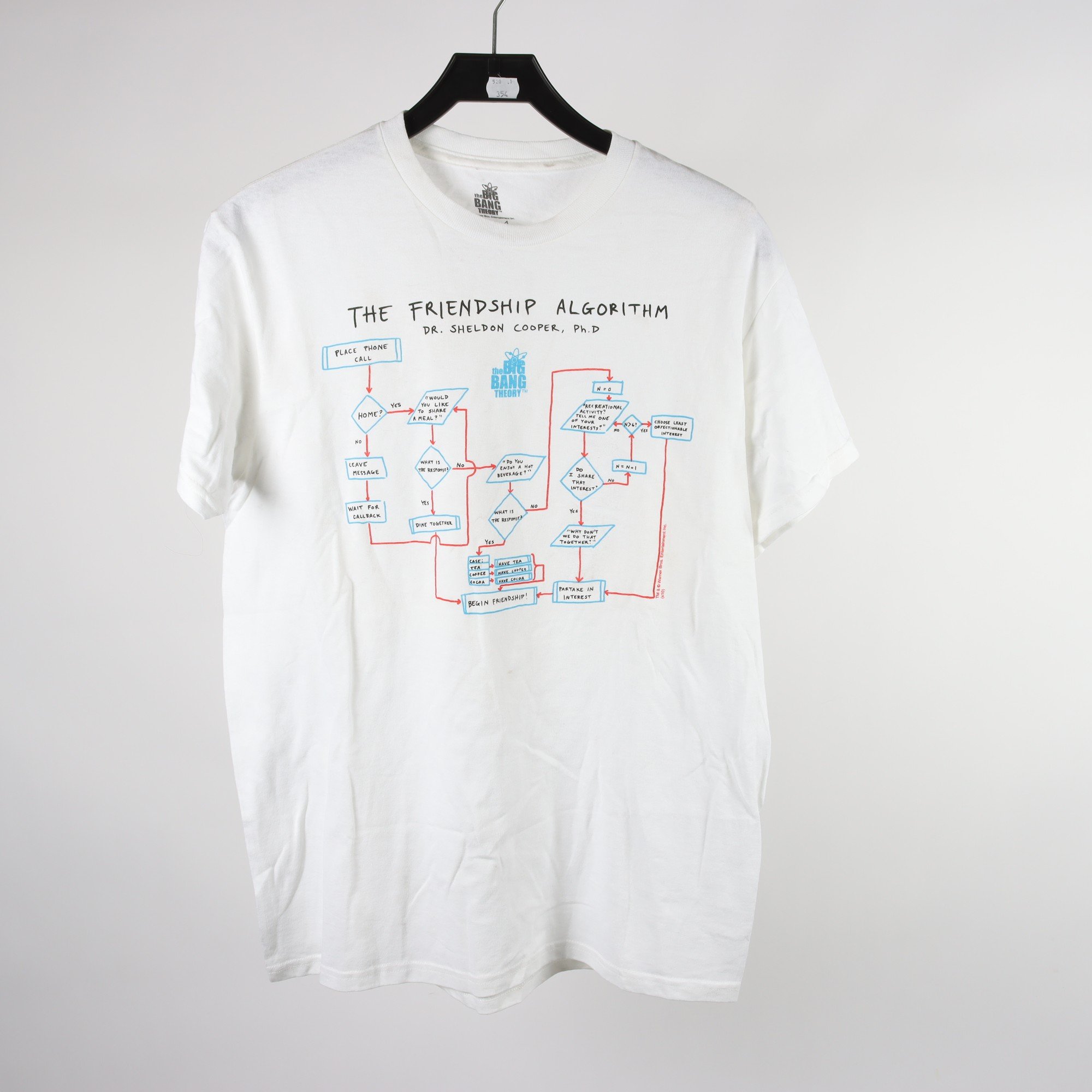 T-shirt, The Big Bang Theory, vit, stl. M.