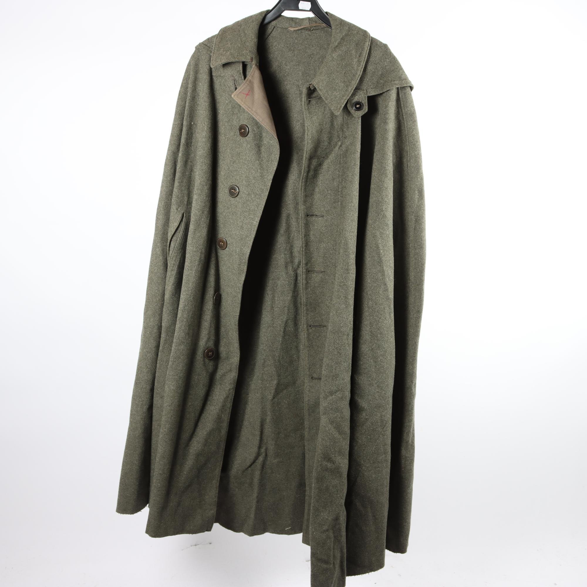 Rock/Poncho, Försvaret, grön, ull, stl. one size.