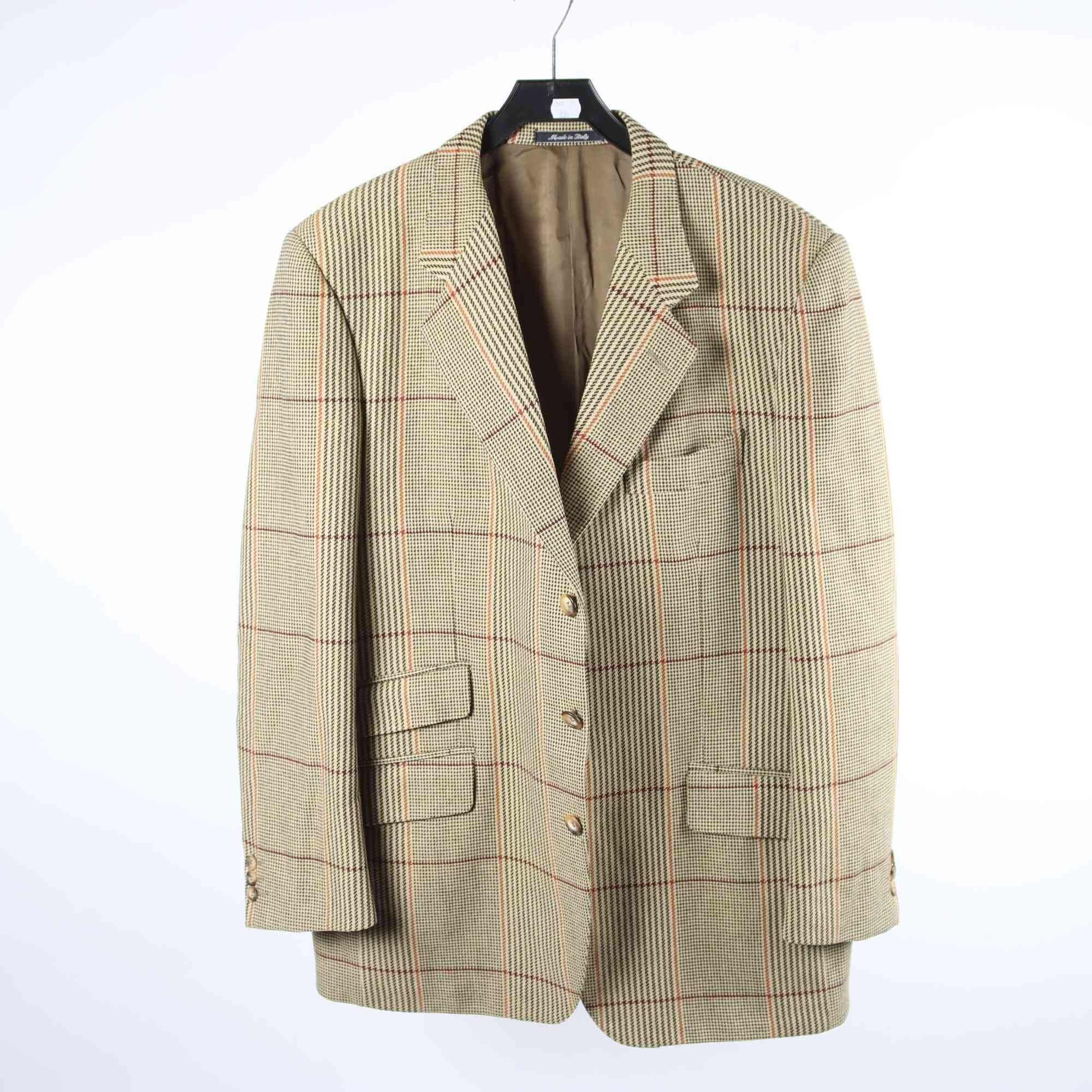 Kavaj, Hartwood Paris, beige, rutig, ull, stl. 56.