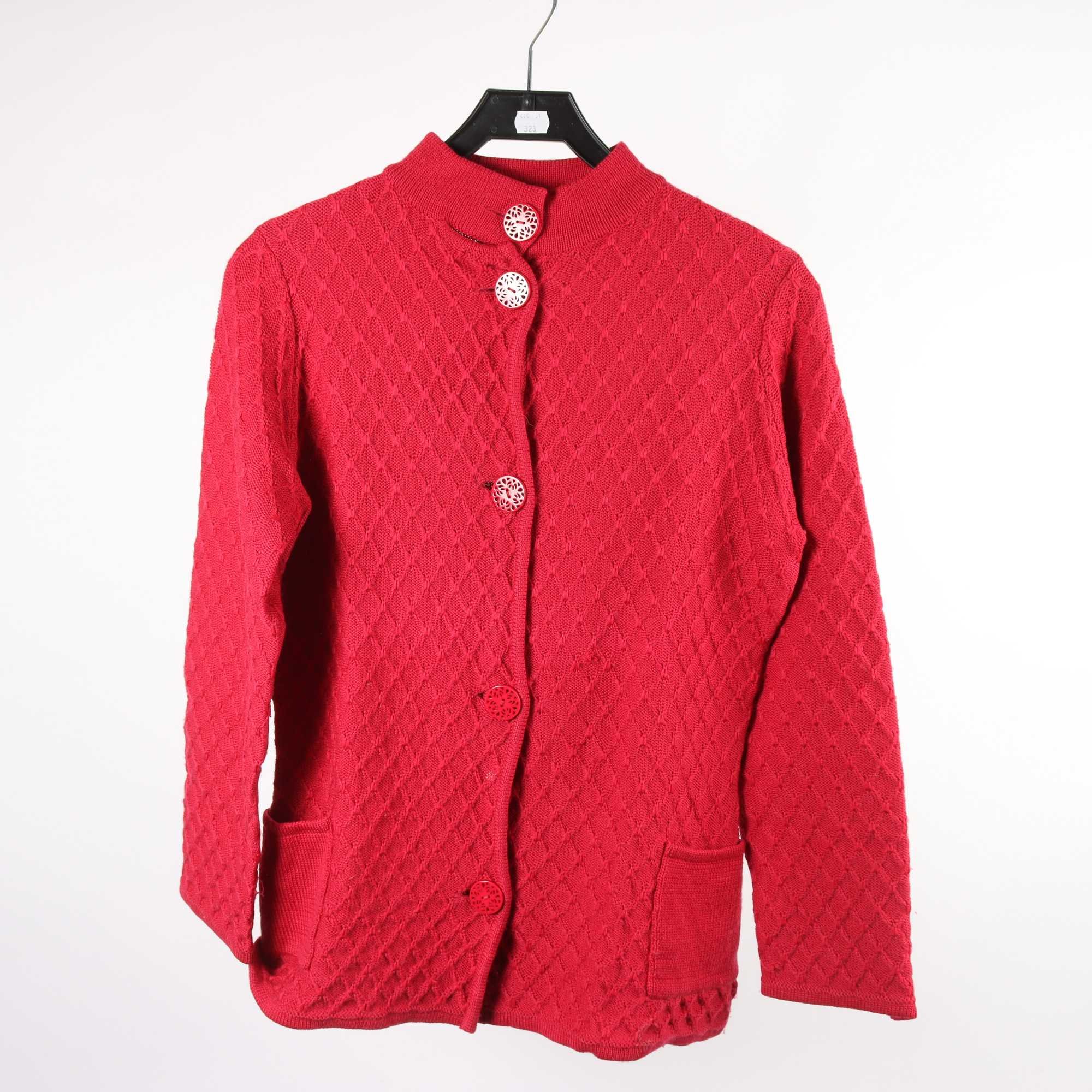 Kofta, Wivika Oest, röd, ull, stl. M.