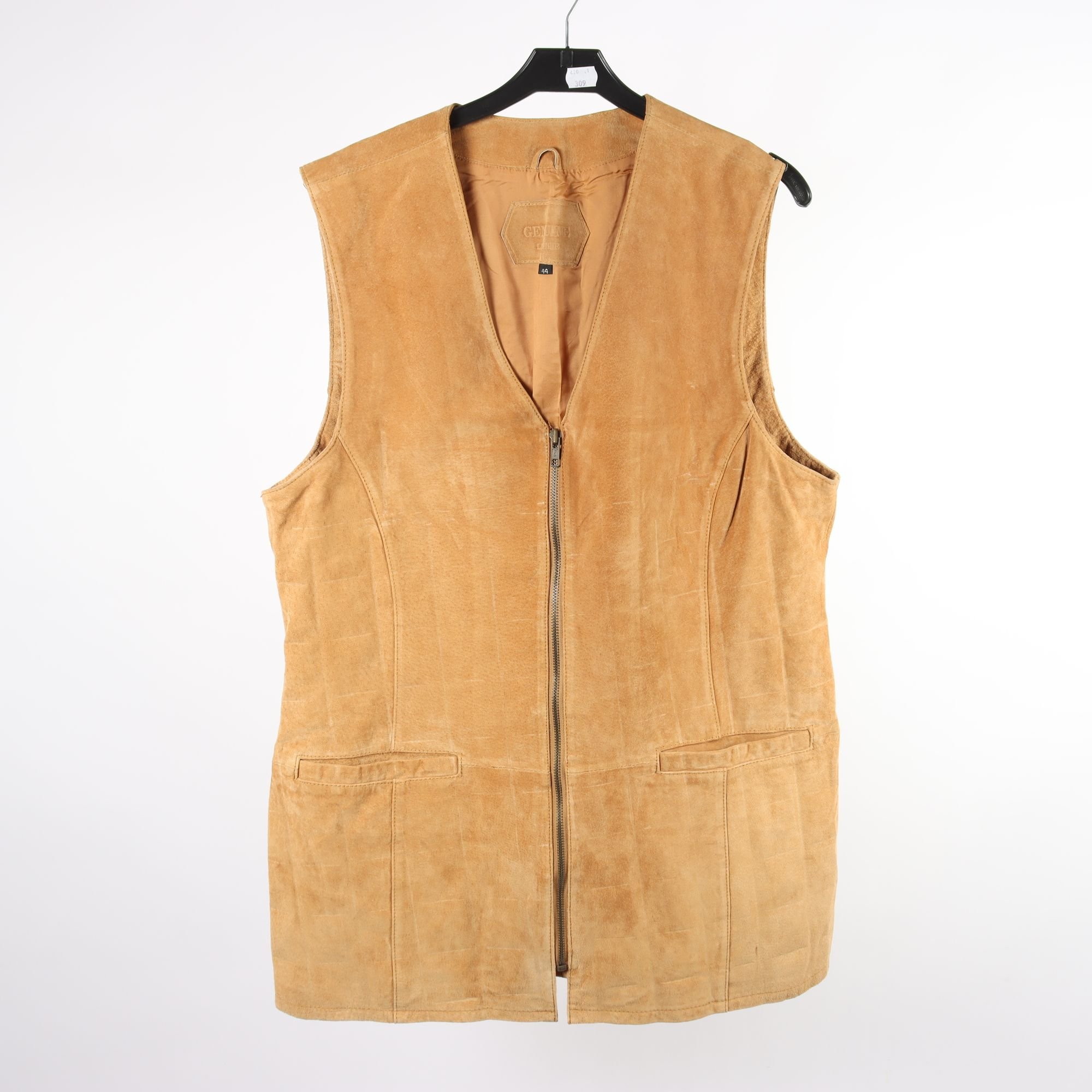 Skinnväst, Okänd, brun, stl. 44.