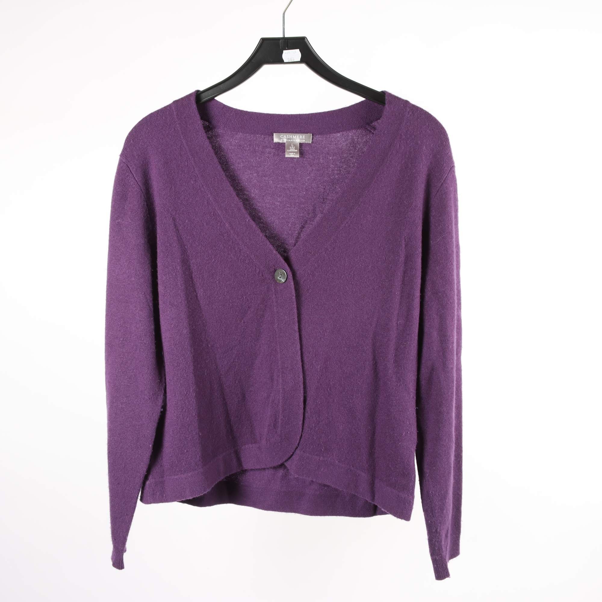 Kofta, Cashmere by Charter Club, lila, 100% cashmere, stl. L.