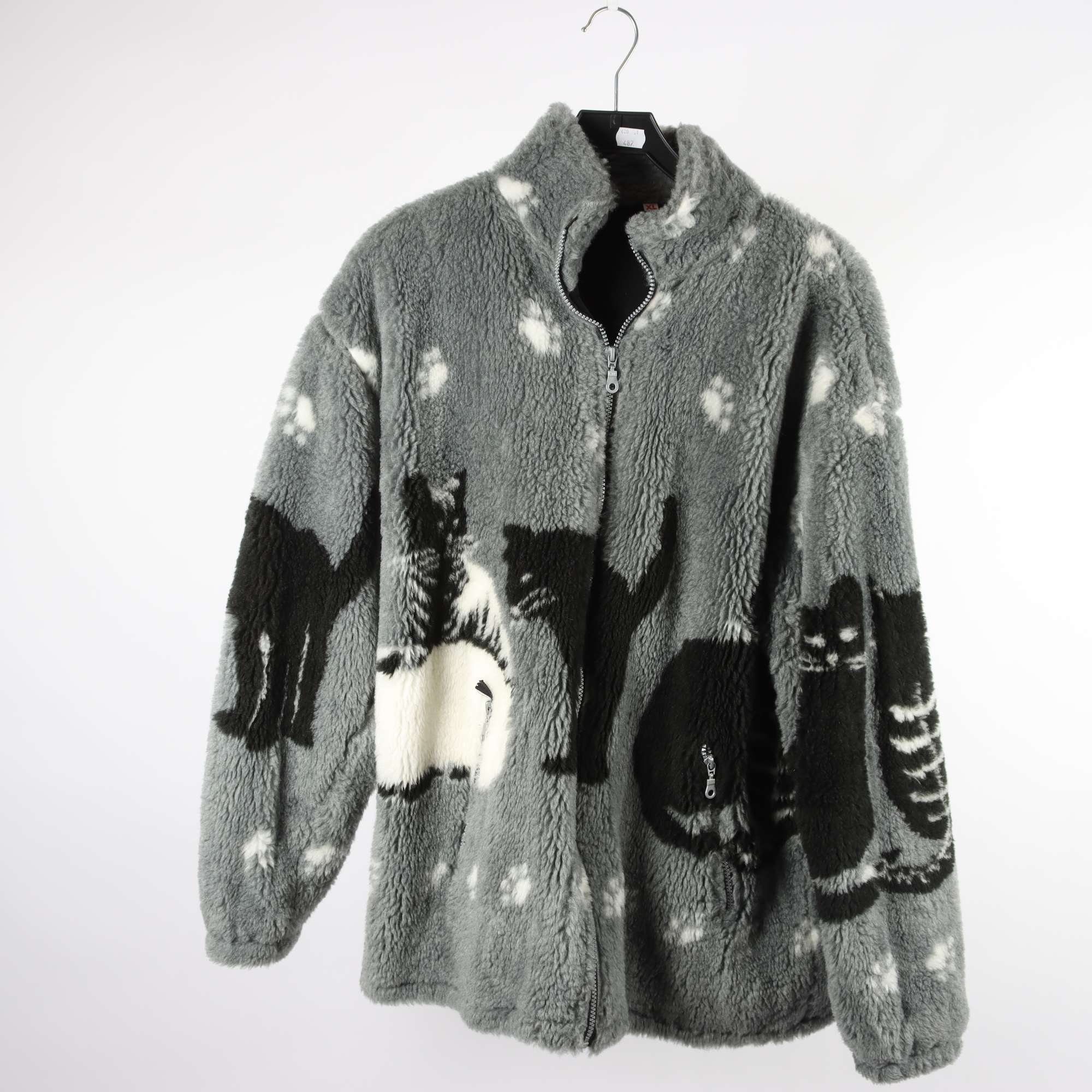 Jacka, Okänd, grå, svart, katter, stl. XL.