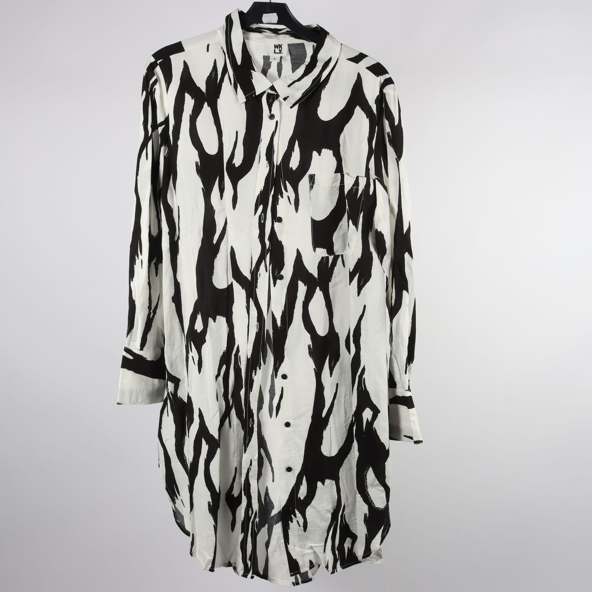 Klänning, WKLY, vit, svart, stl. L.