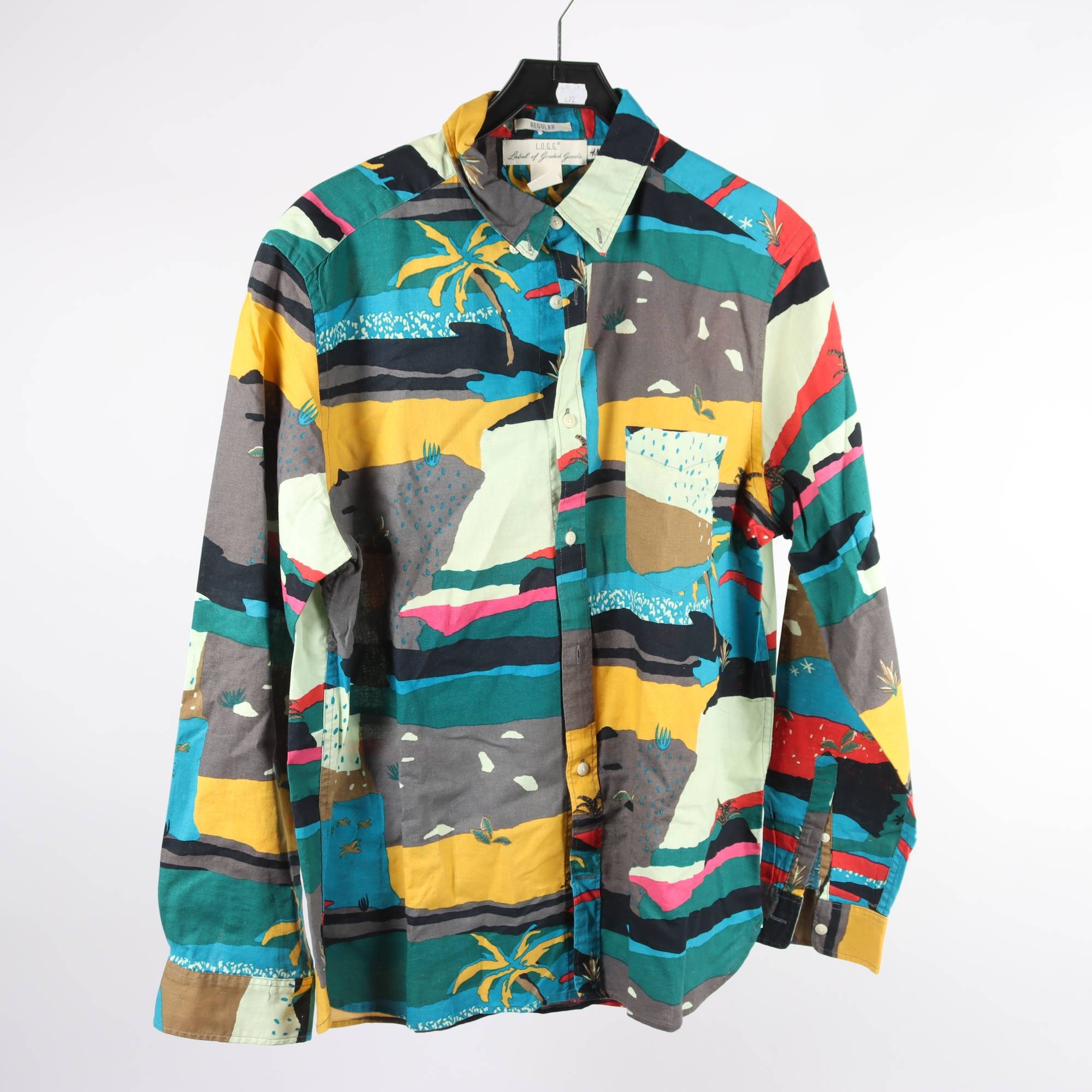 Skjorta, L.O.G.G, mönstrad, blå, lila, stl. L.