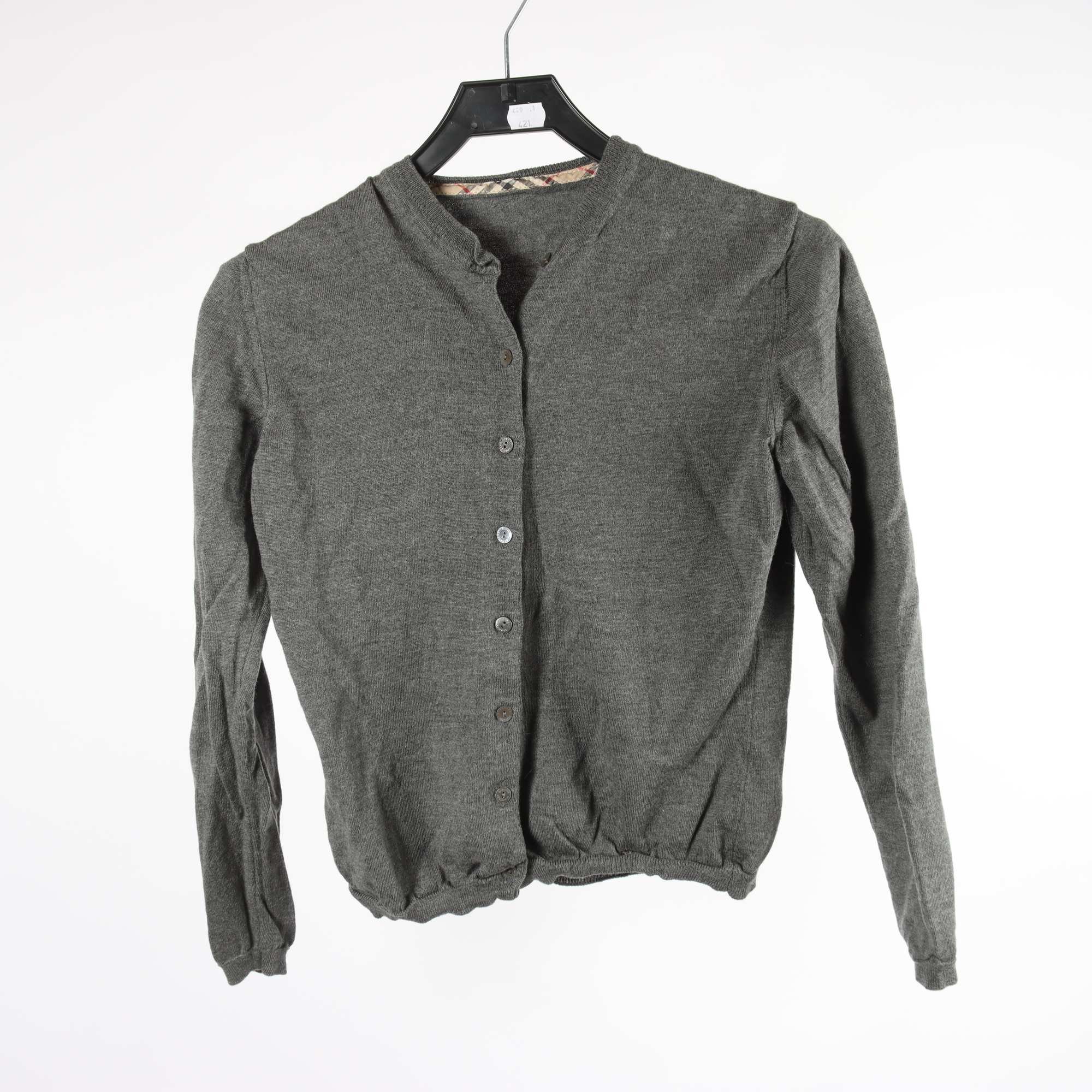 Kofta, Burberry, grå, ull, stl. ca. S.