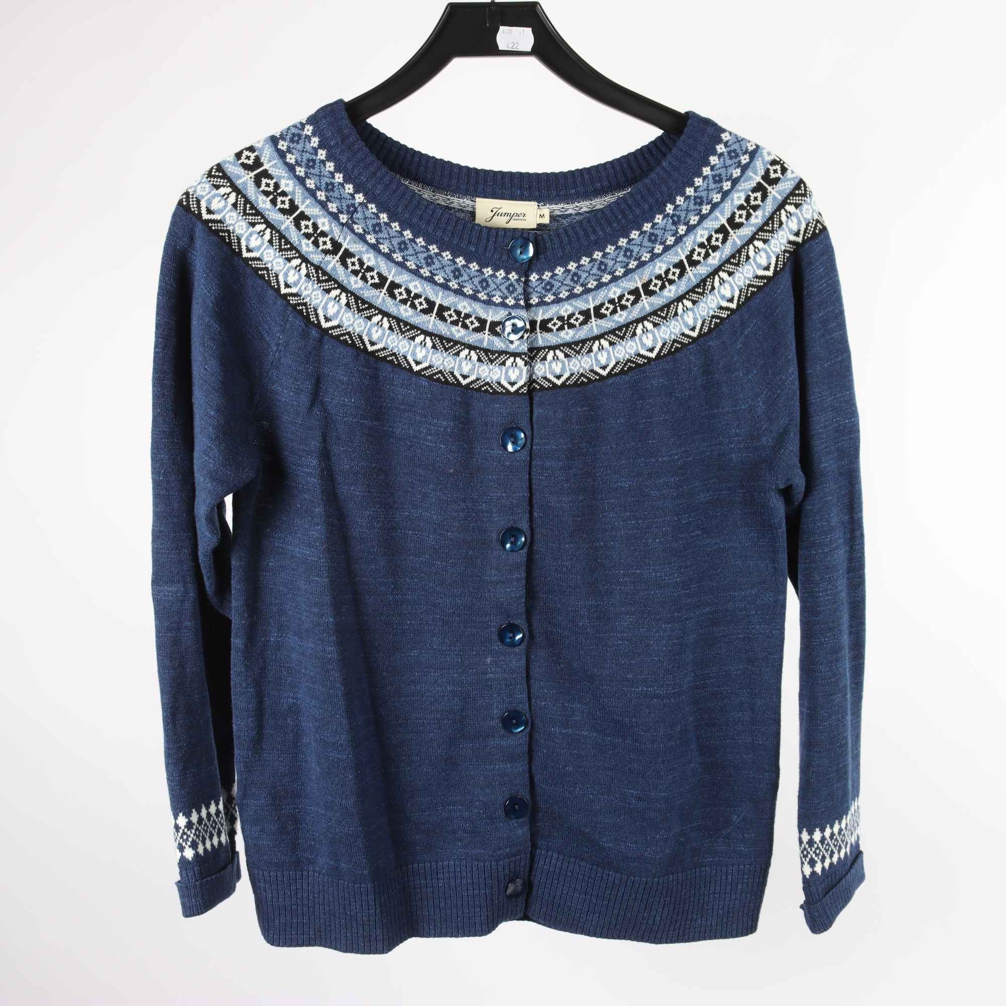 Kofta, Jumperfabriken, blå, bomull, stl. M.