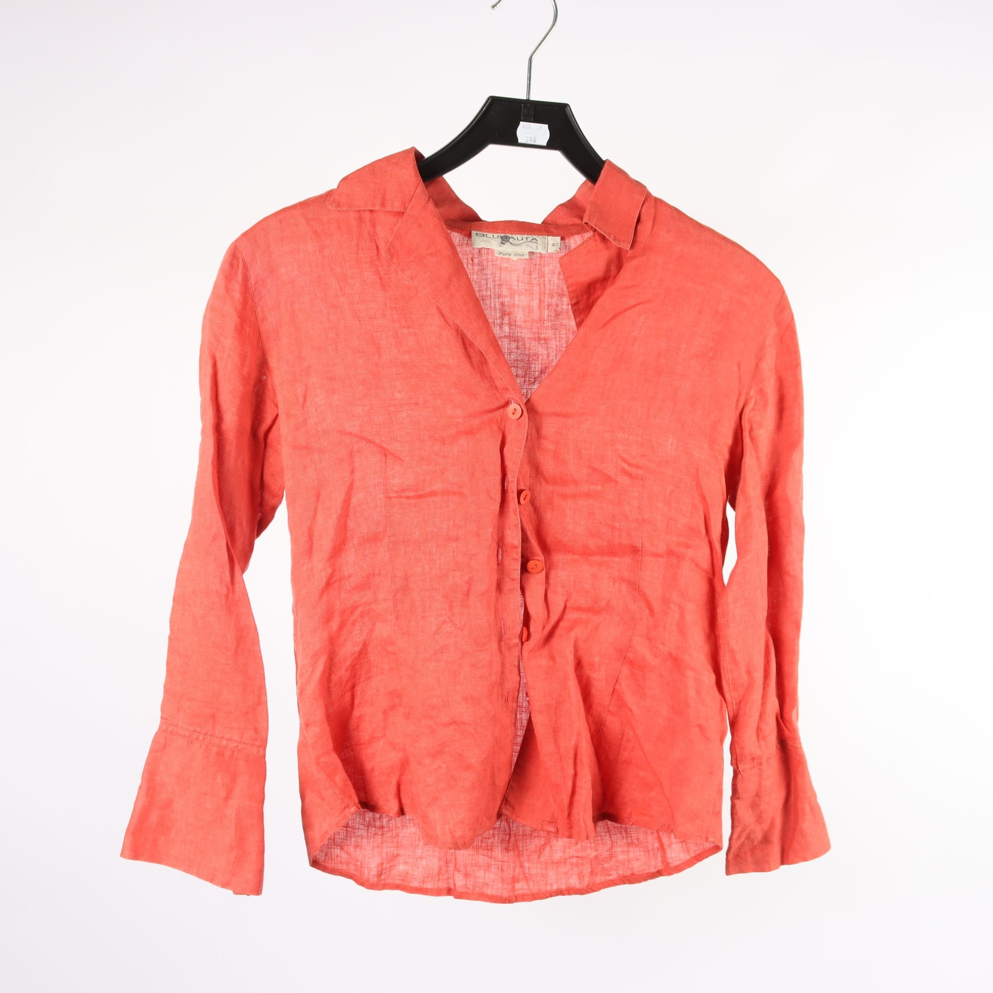 Blus, Blunauta, roströd, lin, stl. 40.