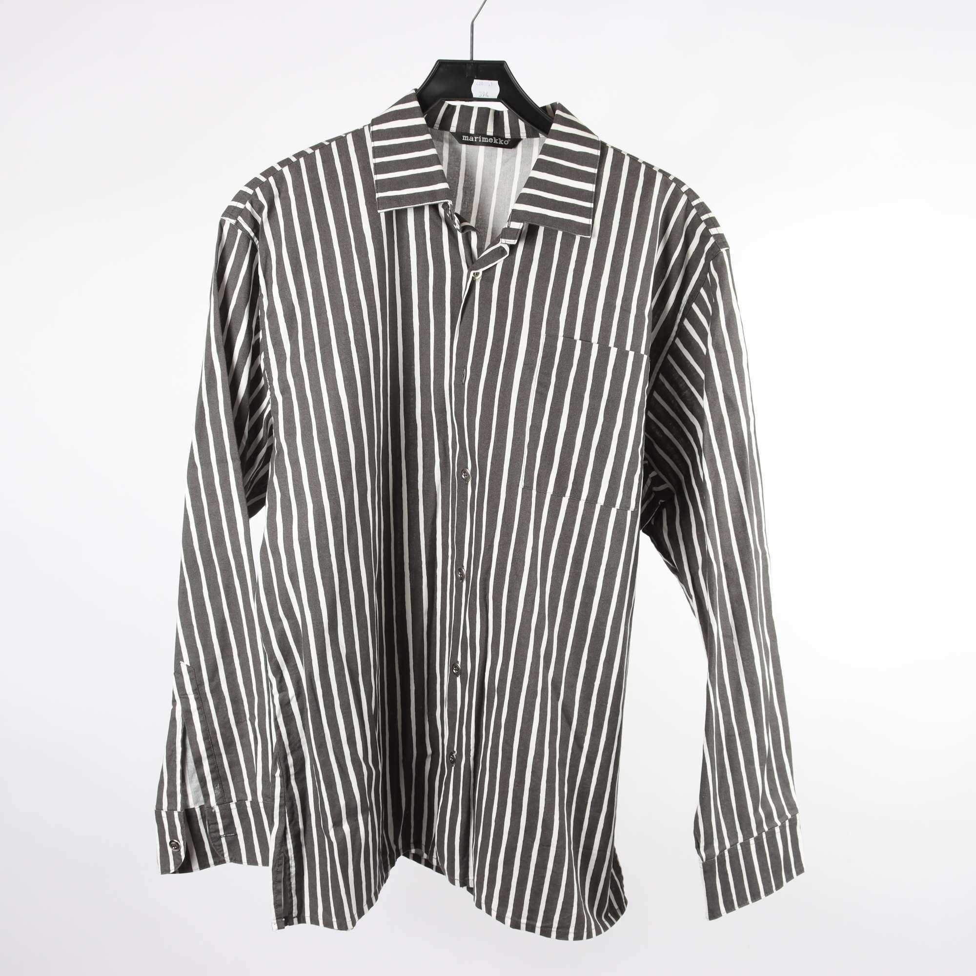 Skjorta, Marimekko, randig, vit, svart, stl. 42.