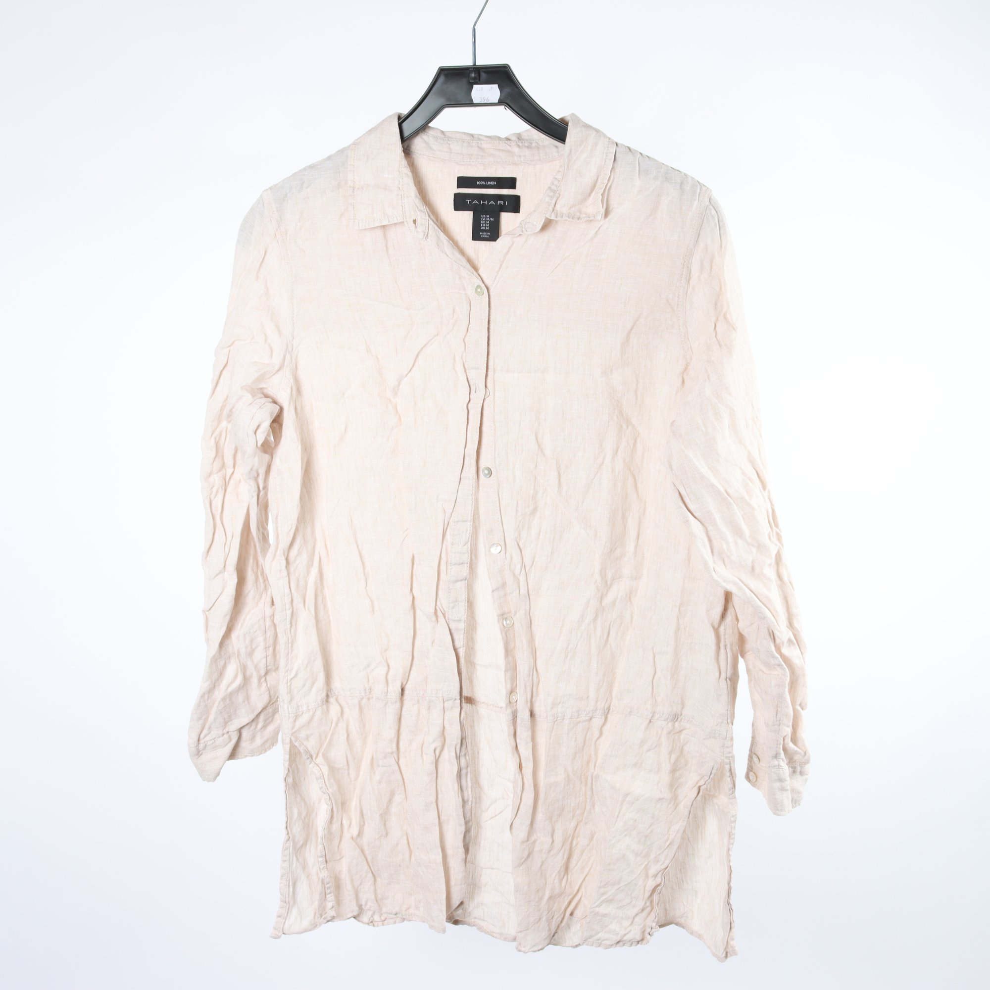 Blus, Tahari, beige, lin, stl. M.
