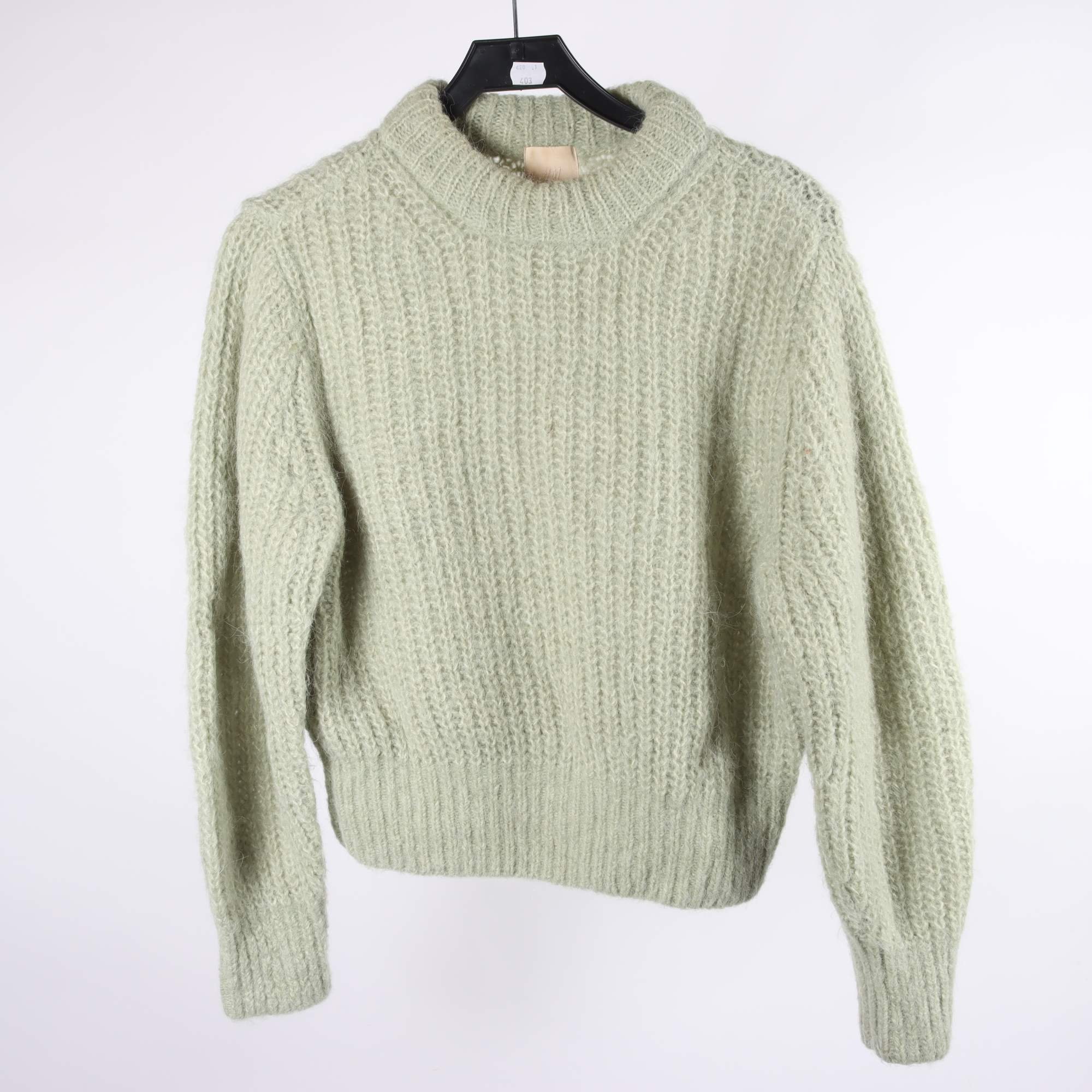 Tröja, H&M, pistagegrön, alpaca, stl. S.