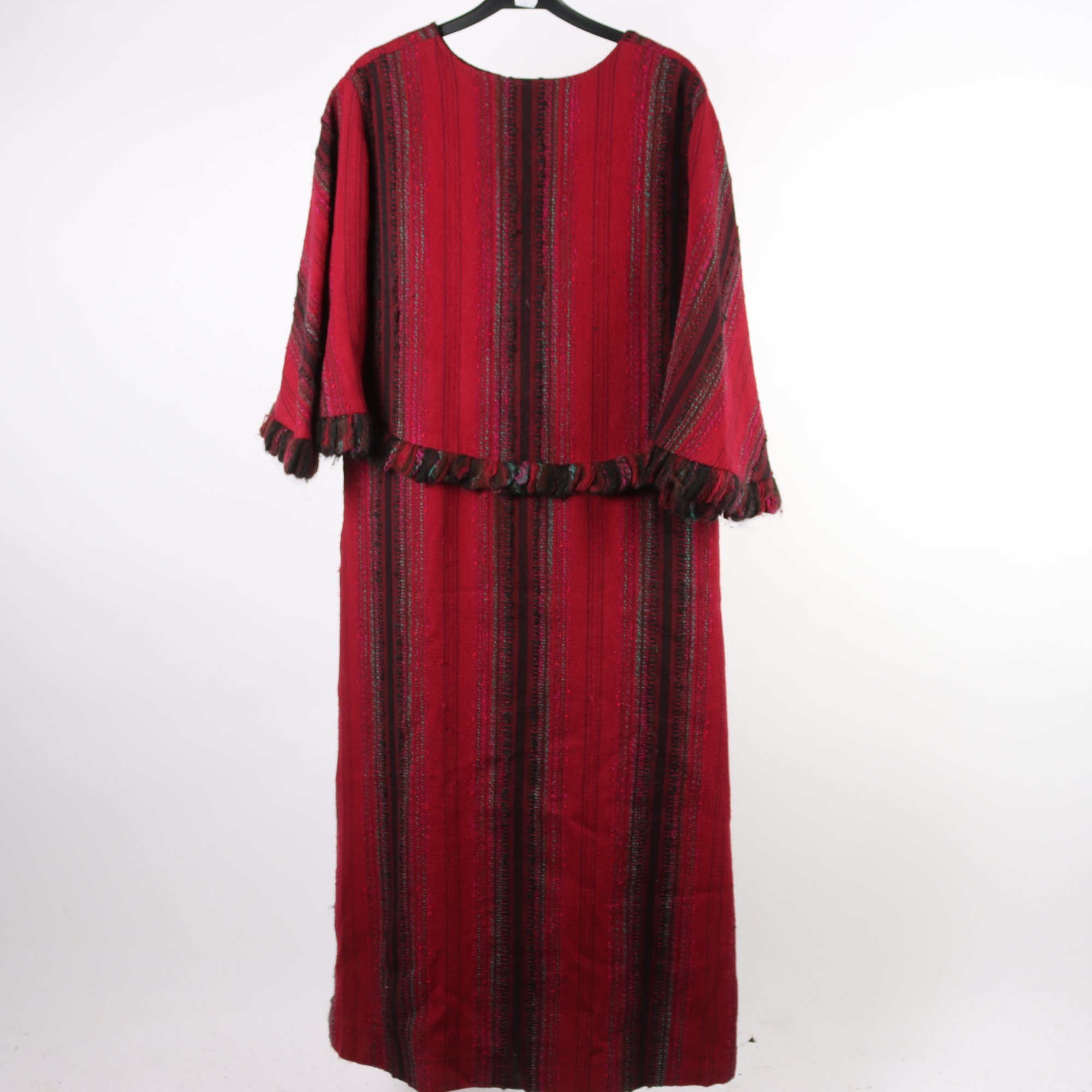 Klänning, Okänd, rosa, vinröd, vävd, stl. ca. S.