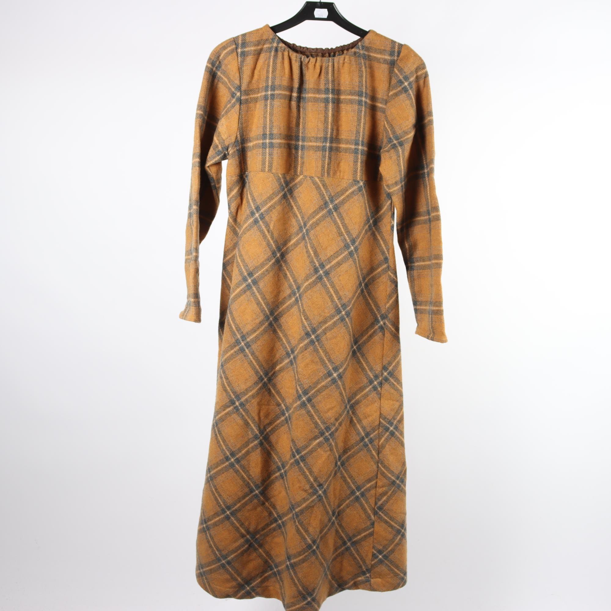 Klänning, Okänd, senapsgul, ull, stl. ca. XS/S.