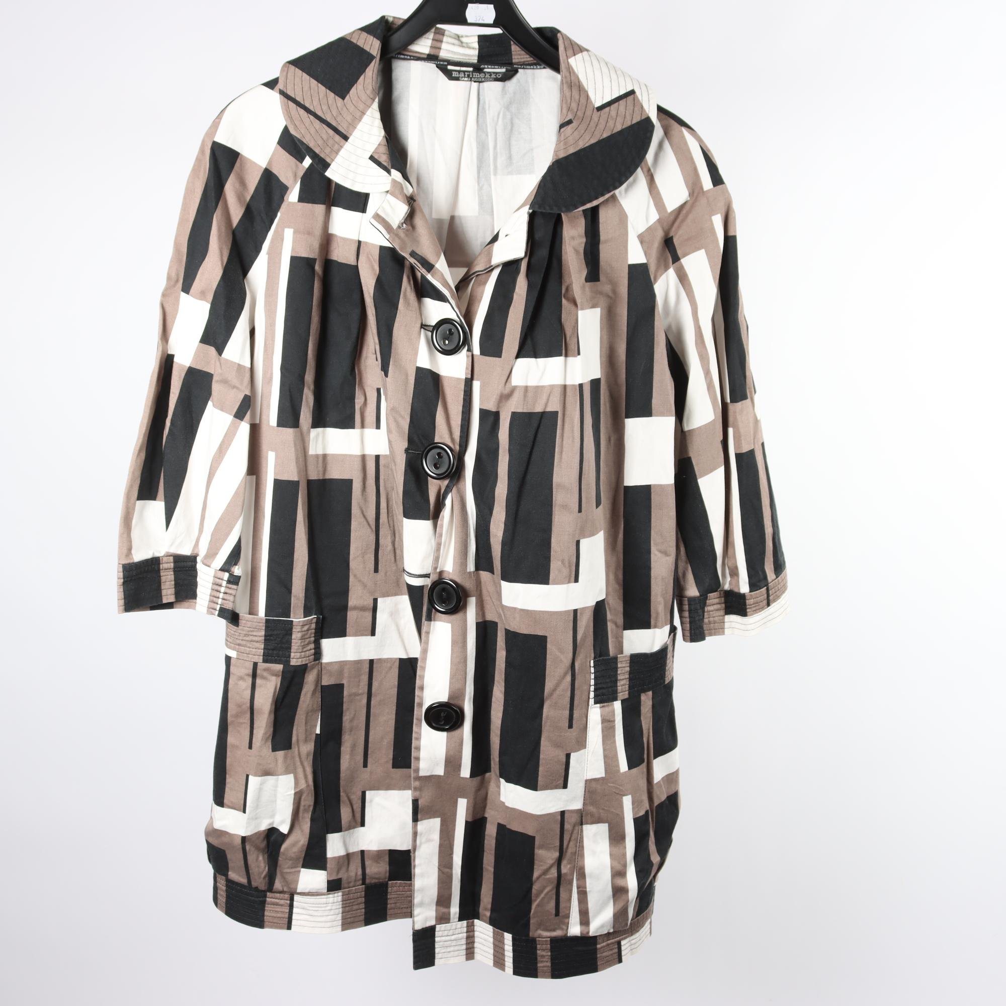 Jacka, Marimekko, svart, brun, stl. 44.