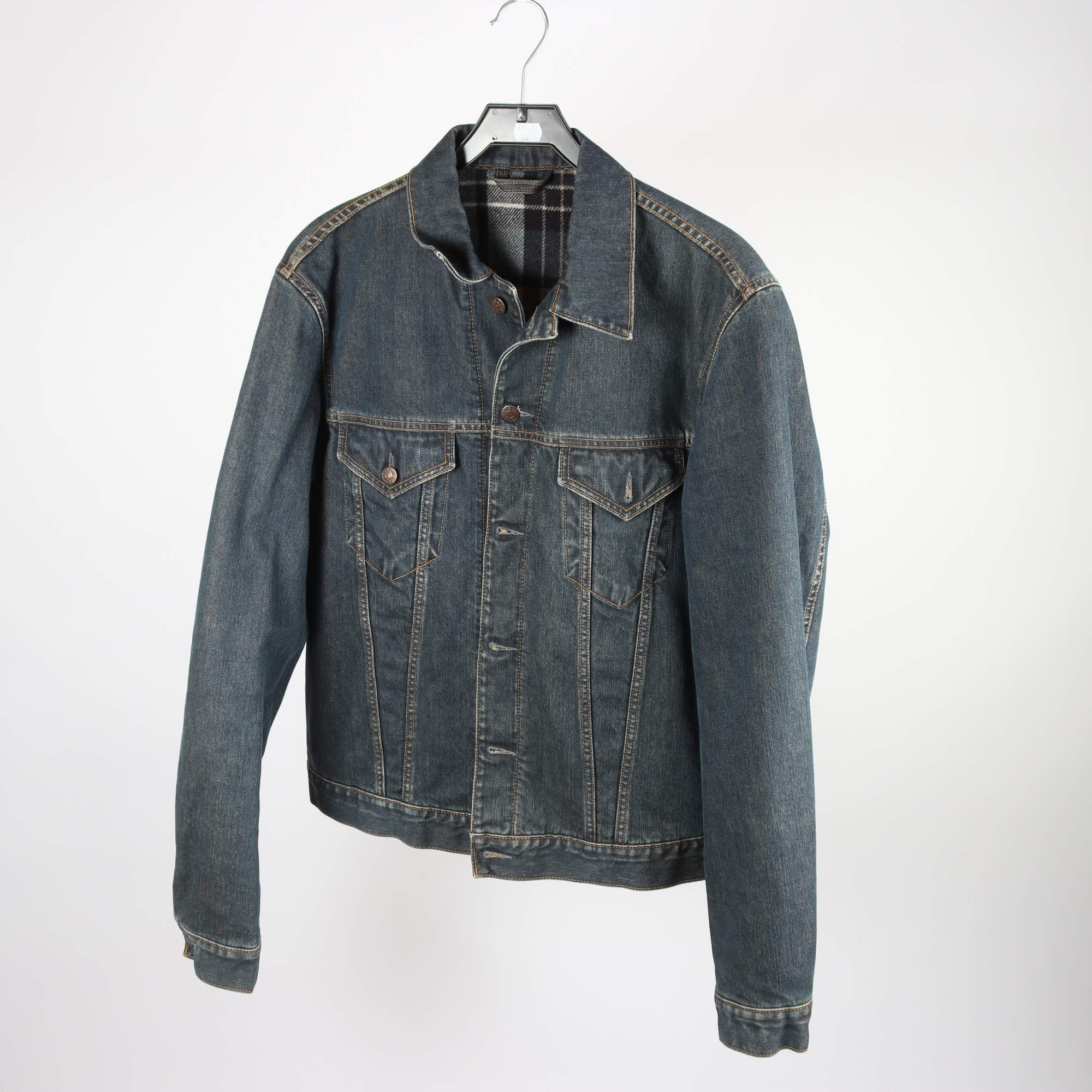 Fodrad jeansjacka, Person, blå, stl. XL.