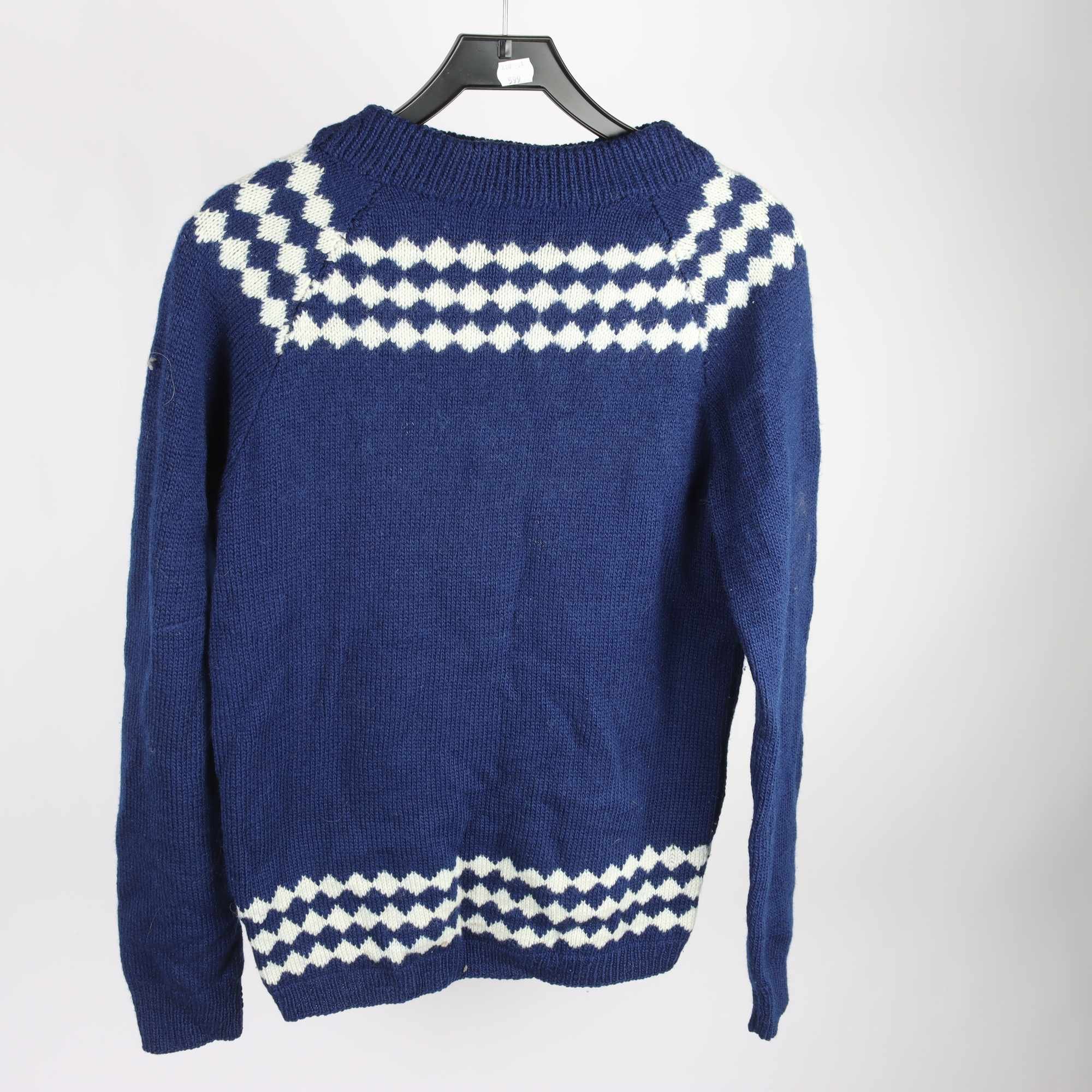 Tröja, Okänd, blå, vit, stl. ca. S/M.