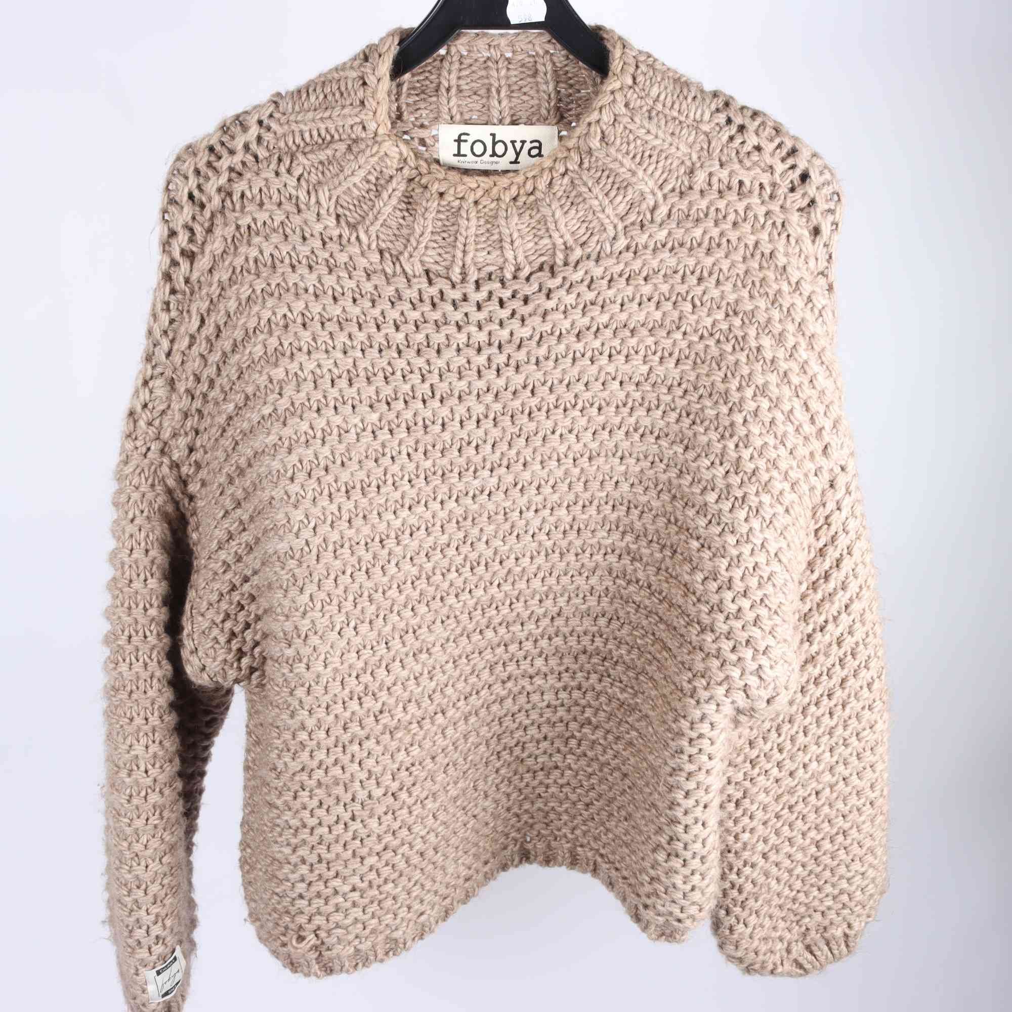 Tröja, Fobya, beige, ull, alpaca, stl. S/M.