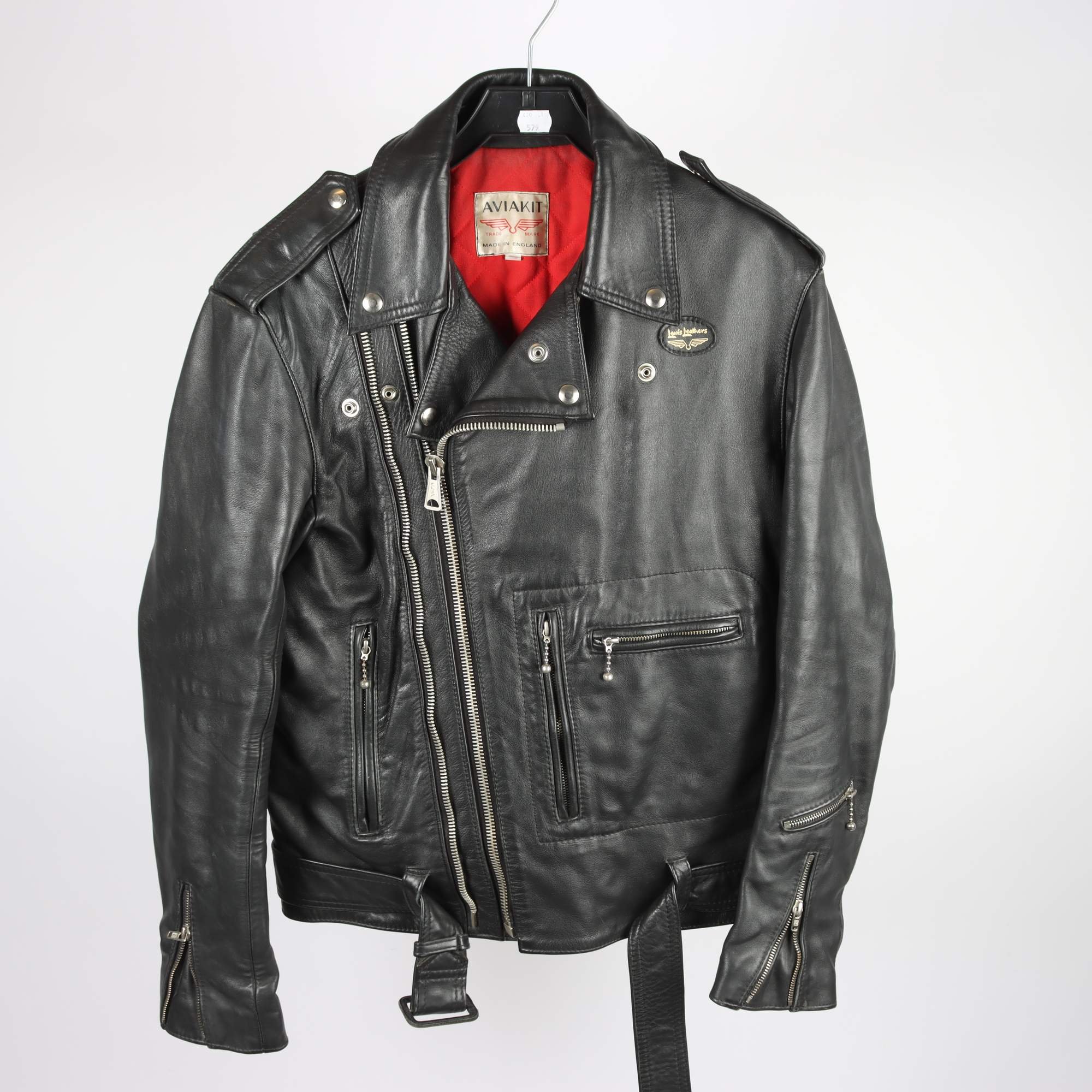 Skinnjacka, Aviakit, biker, svart, stl. 38.