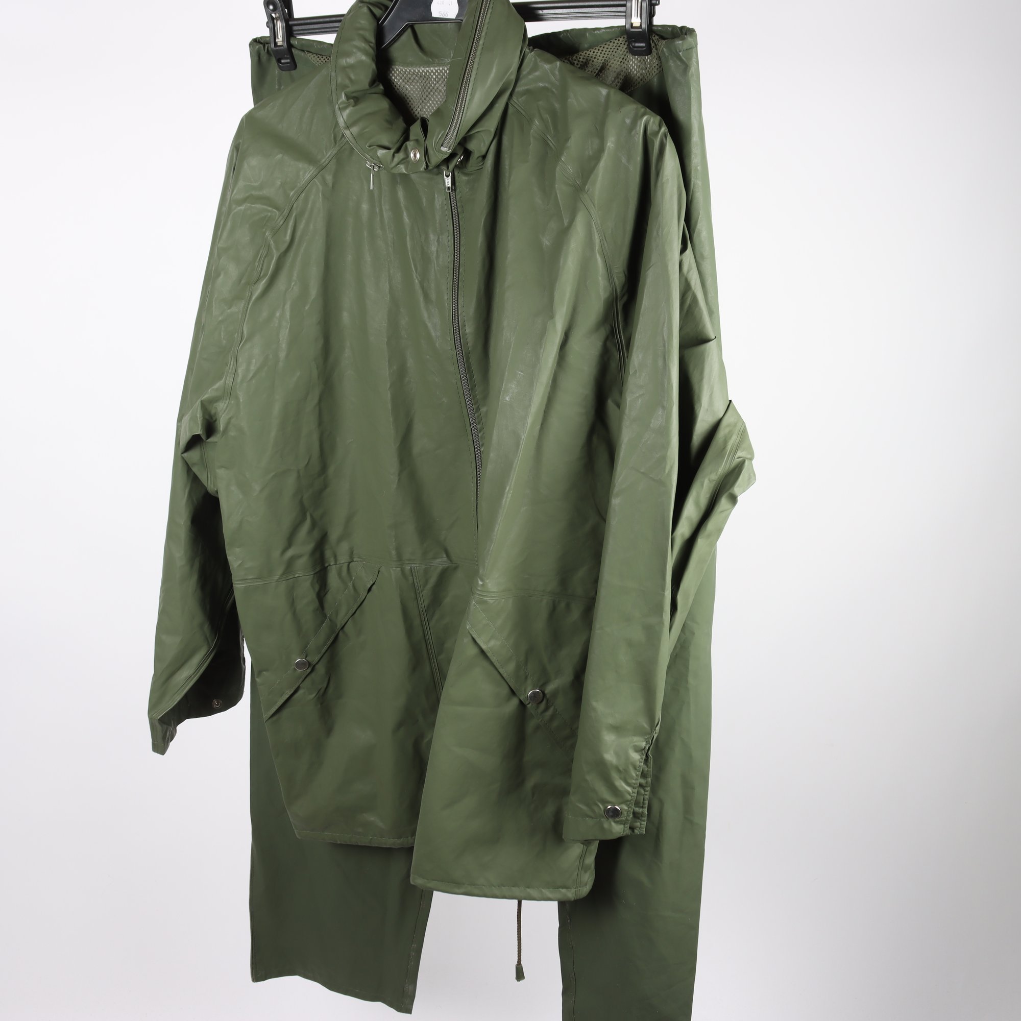 Regnkläder, Okänd, grön, retro, stl. 54.
