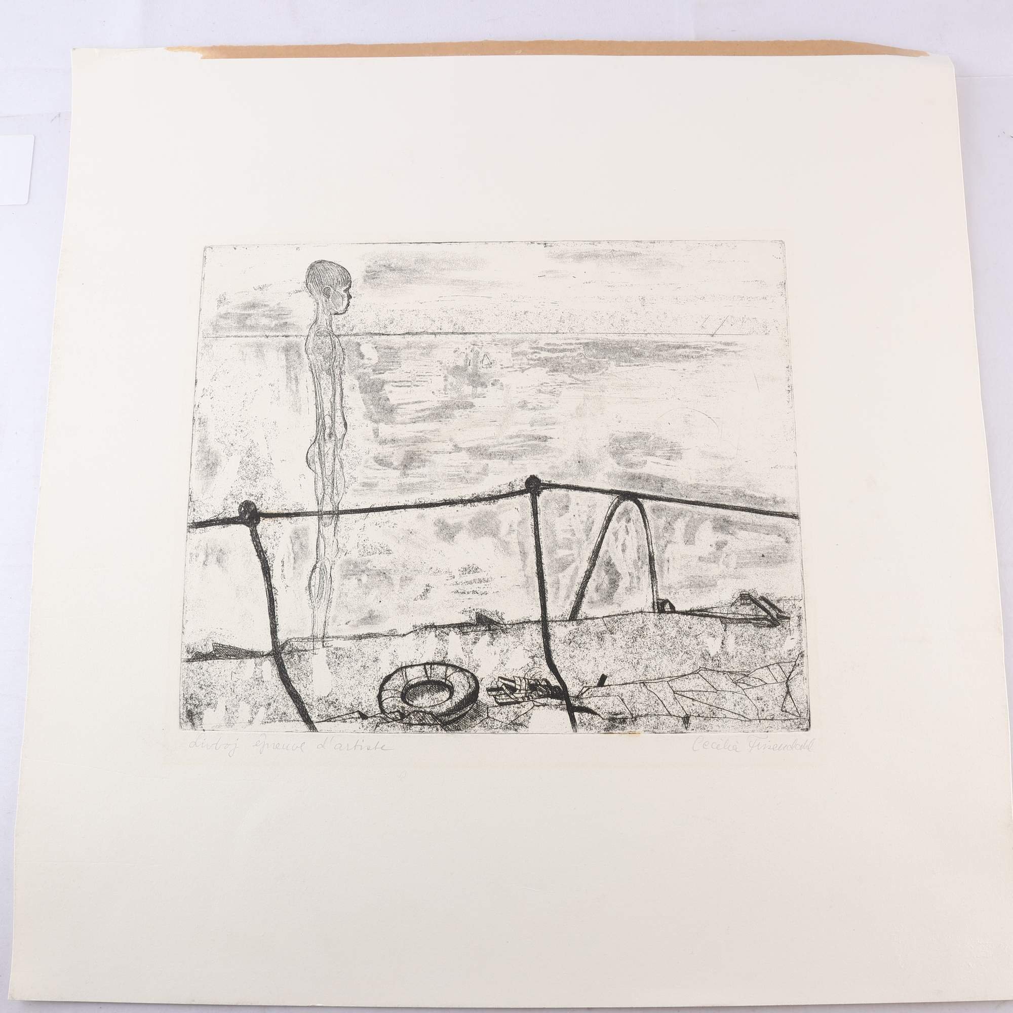 Etsning, Cecilia Frisendahl, Livboj, epreuve d´artiste, 1969