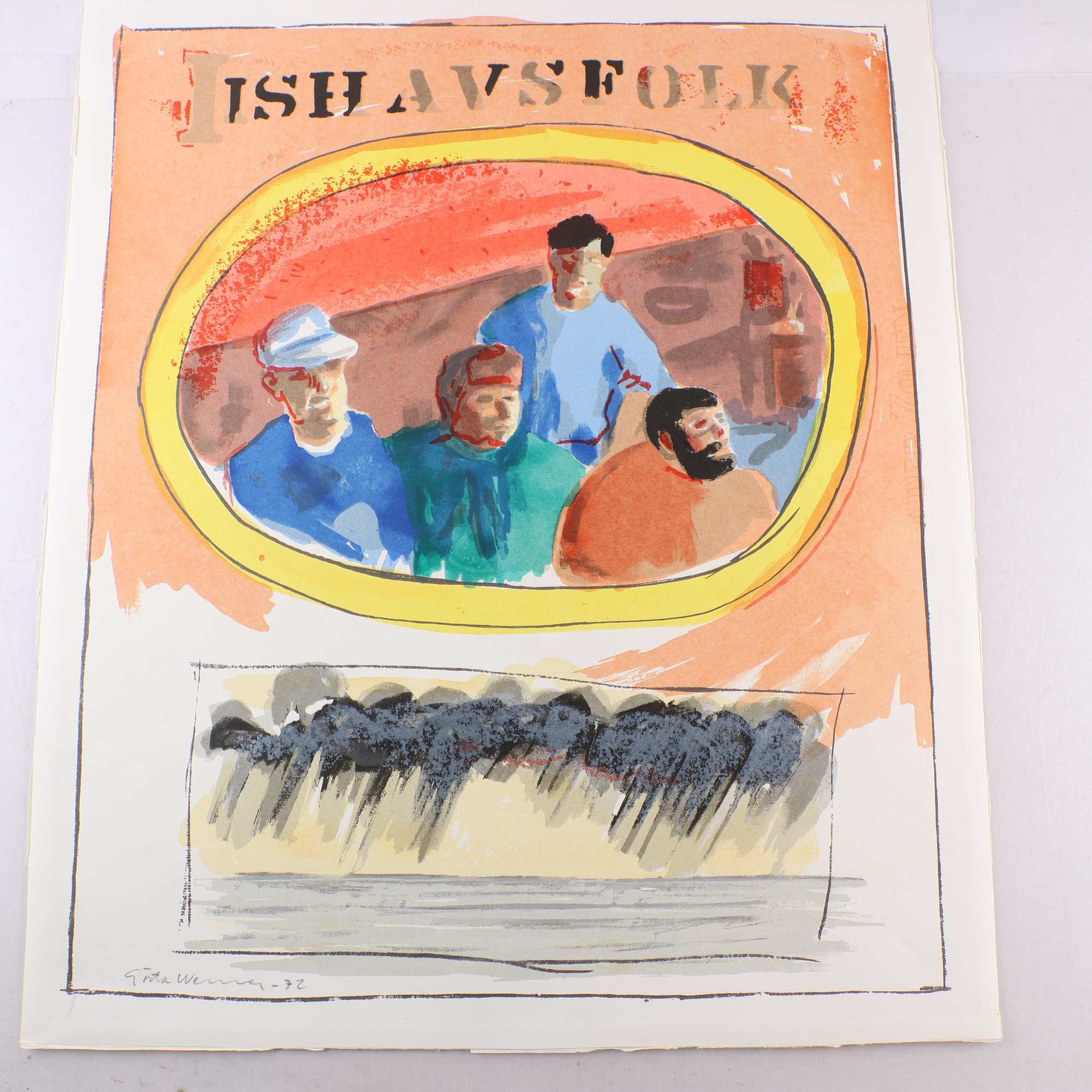 Färglitografi, löst blad, Gösta Werner, (1909-1989), sign. 1972