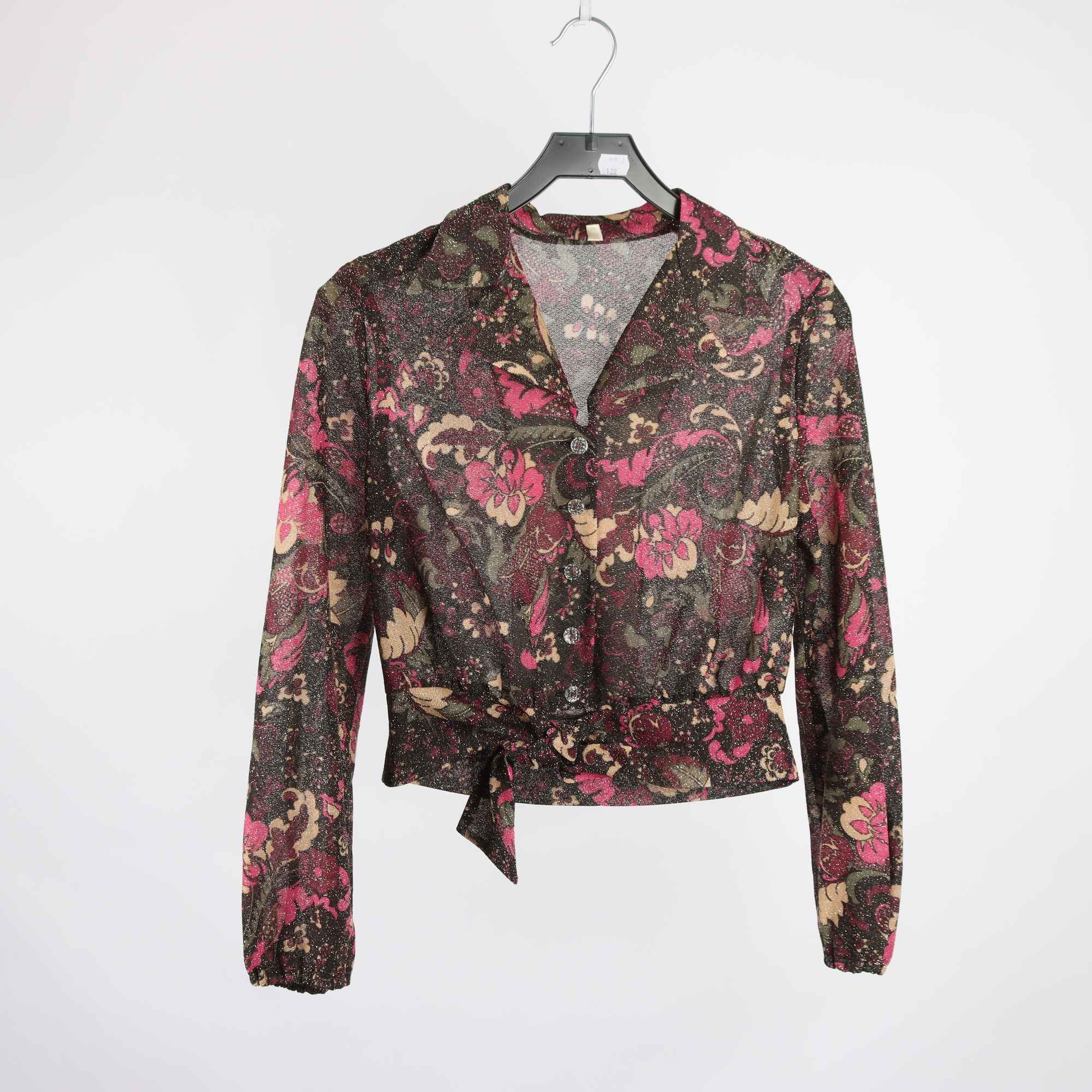Blus, vintage, Okänd, mönstrad, stl. 42
