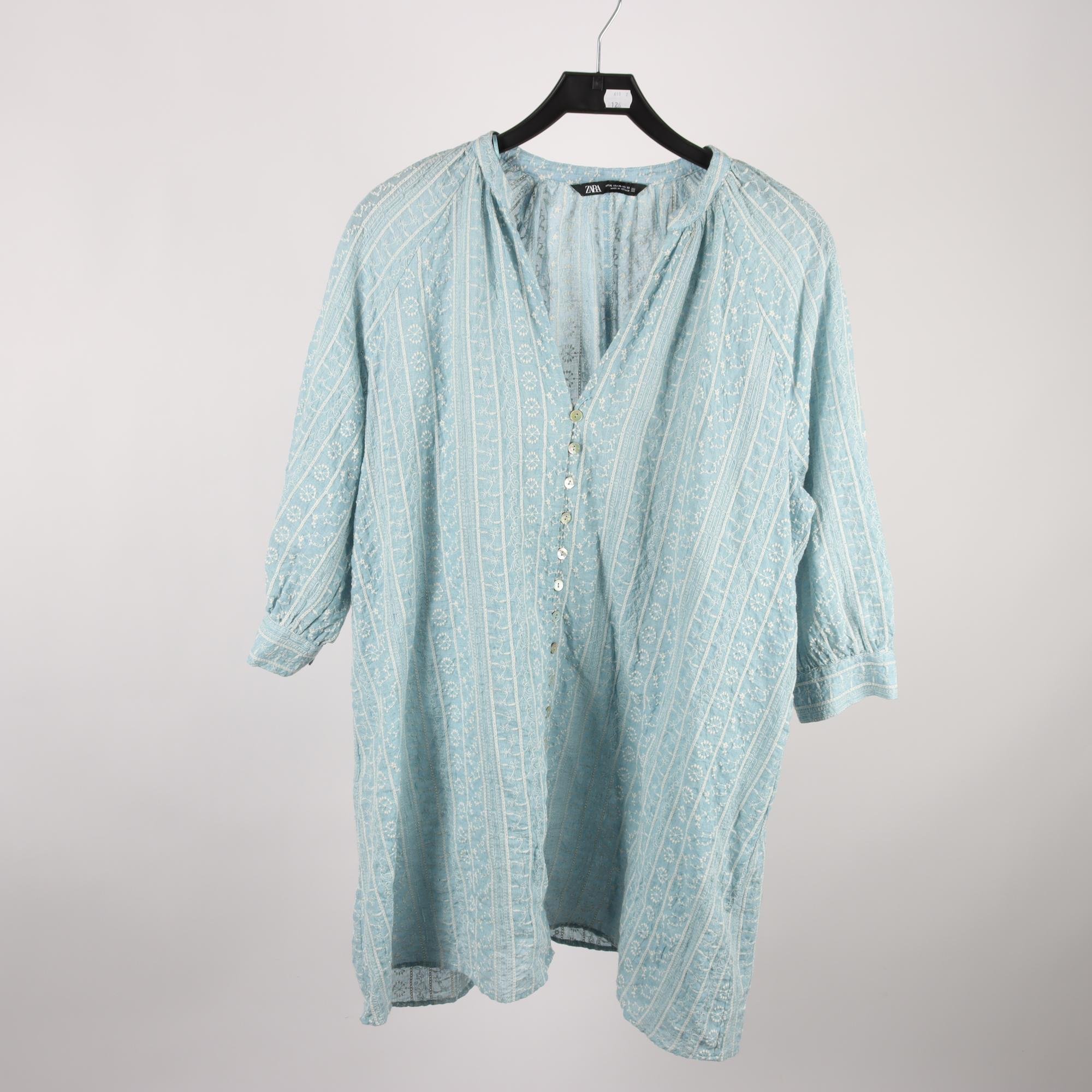 Blus, Zara, blå, vit, stl. XL