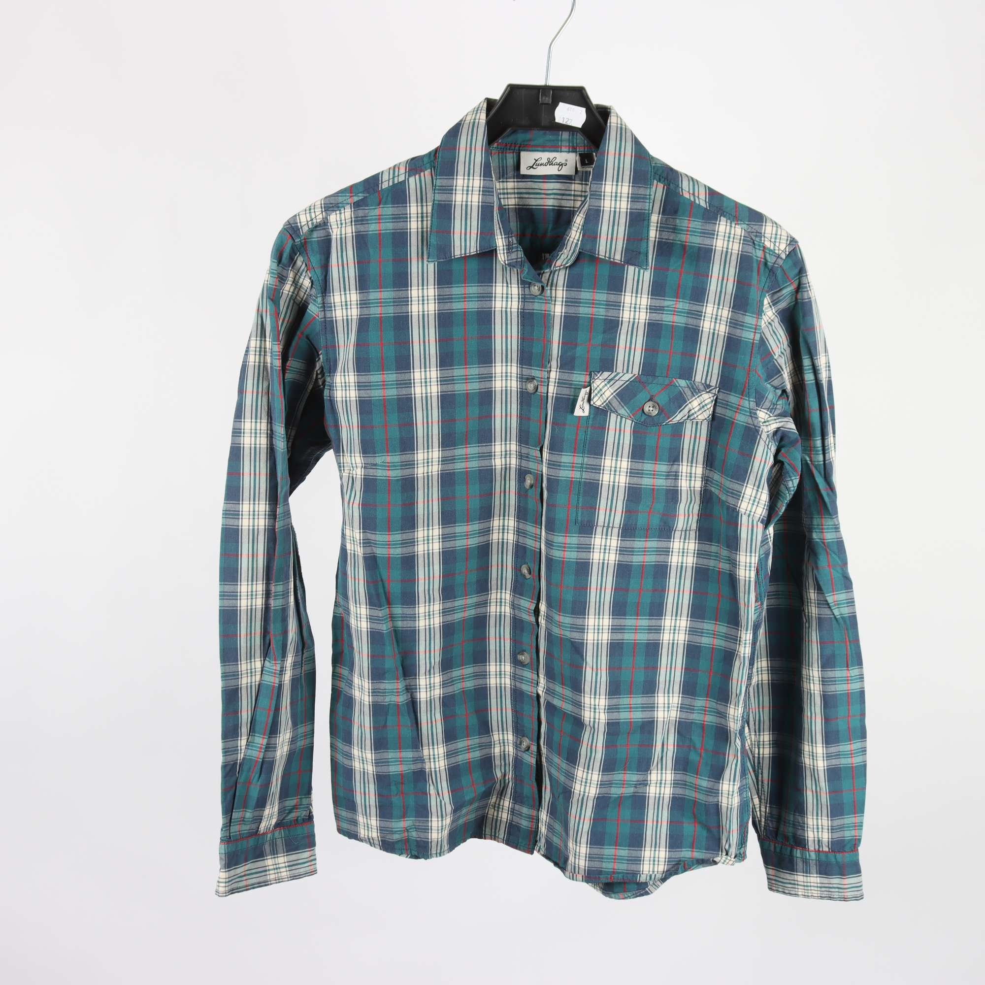 Skjorta, Lundhags, blå, rutig, stl. L