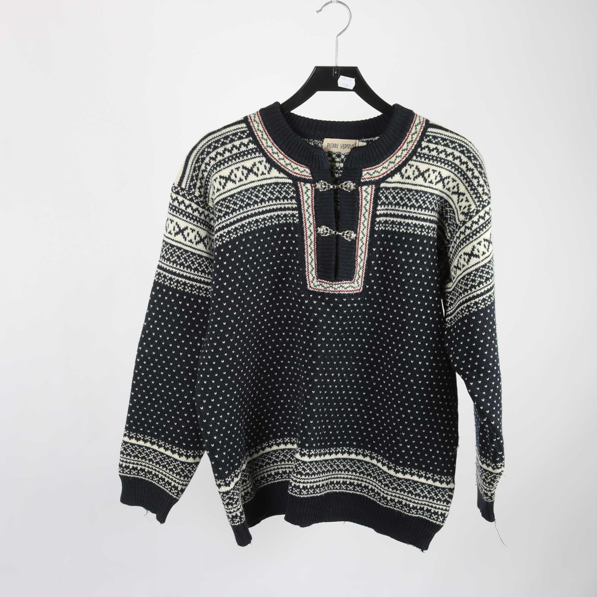 Tröja, Pierre Vedvur, blå, vit, stl ca. S