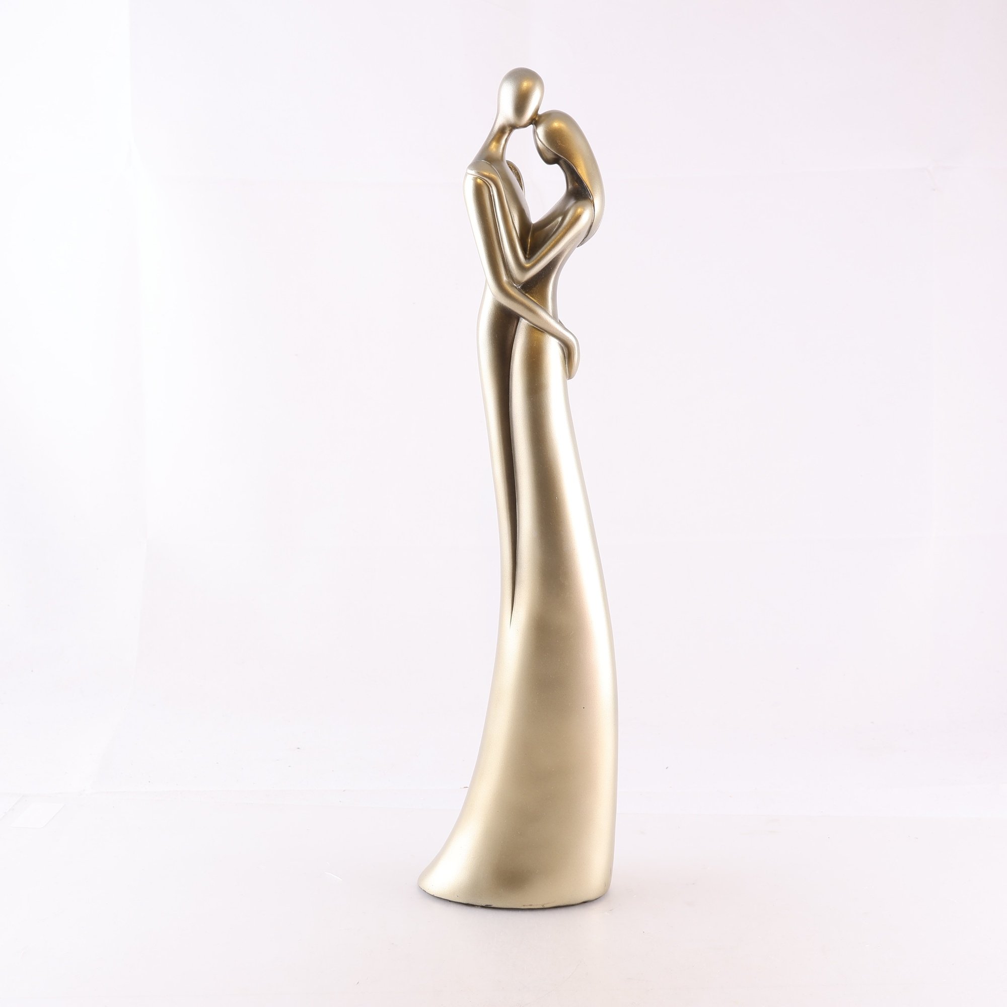 Figurin, kärlekspar, bronsfärgad plastmassa