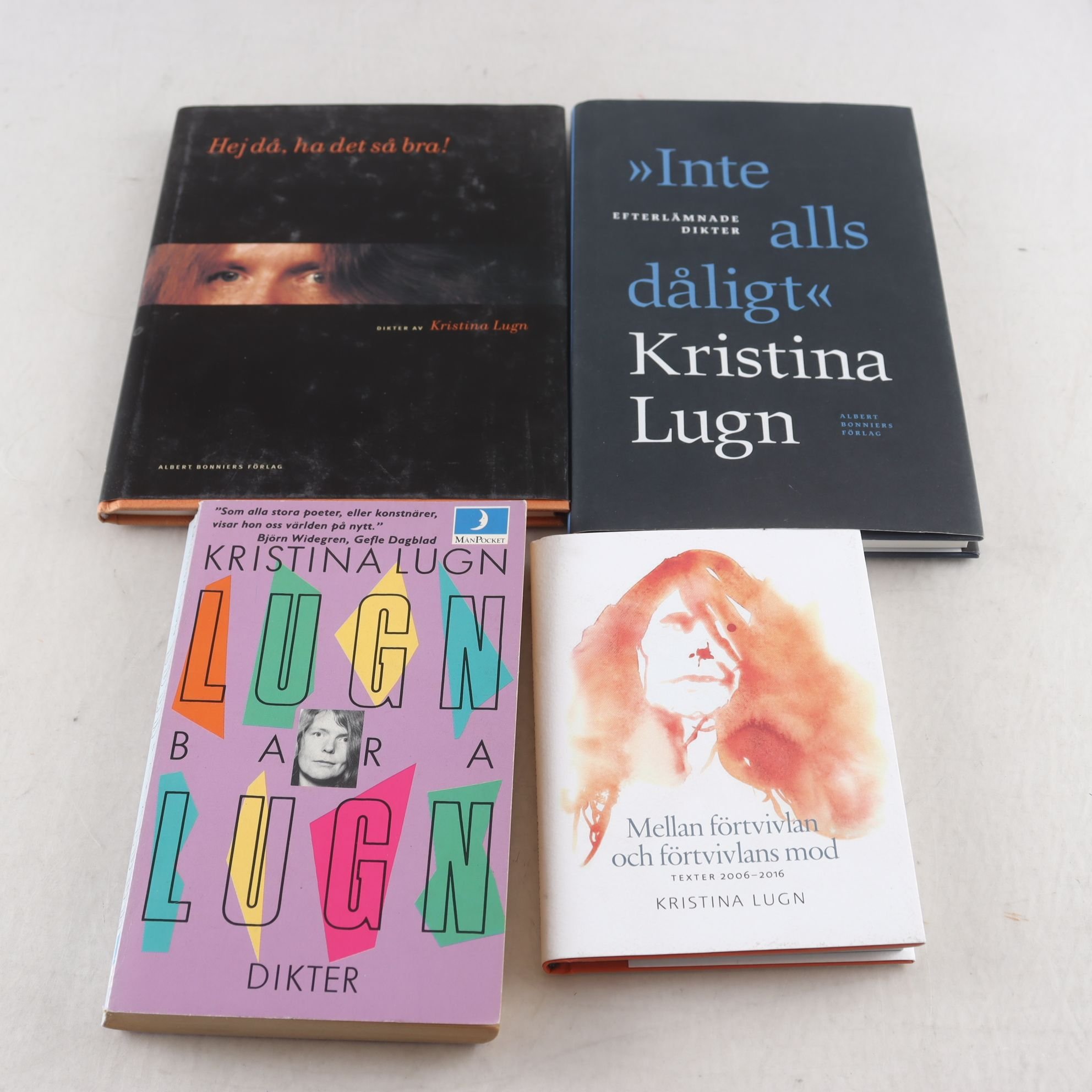 Kristina Lugn, bokpaket med 4 volymer