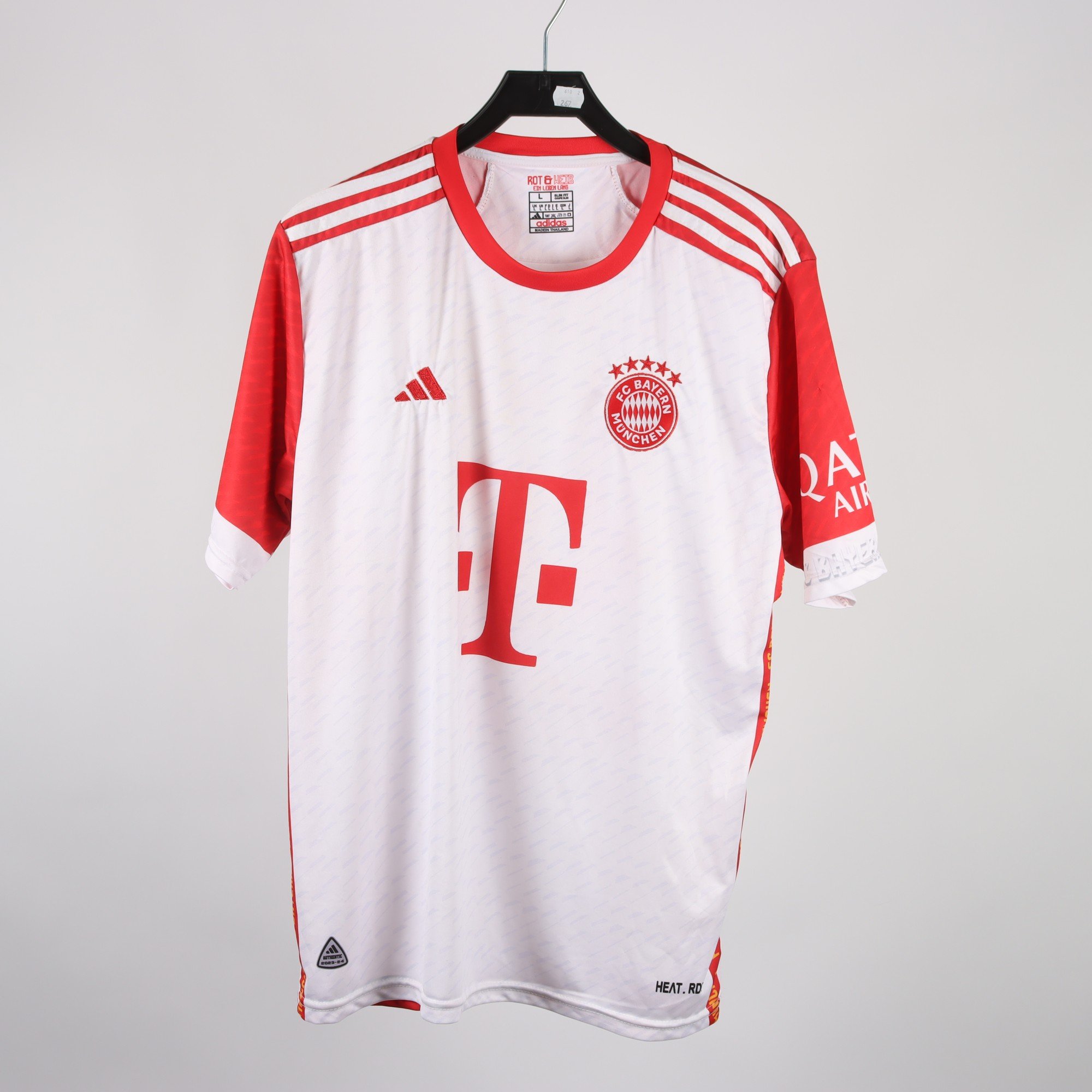 Sporttröja, Adidas, FC Bayern Munchen, Musiala 42, röd, vit, stl. L