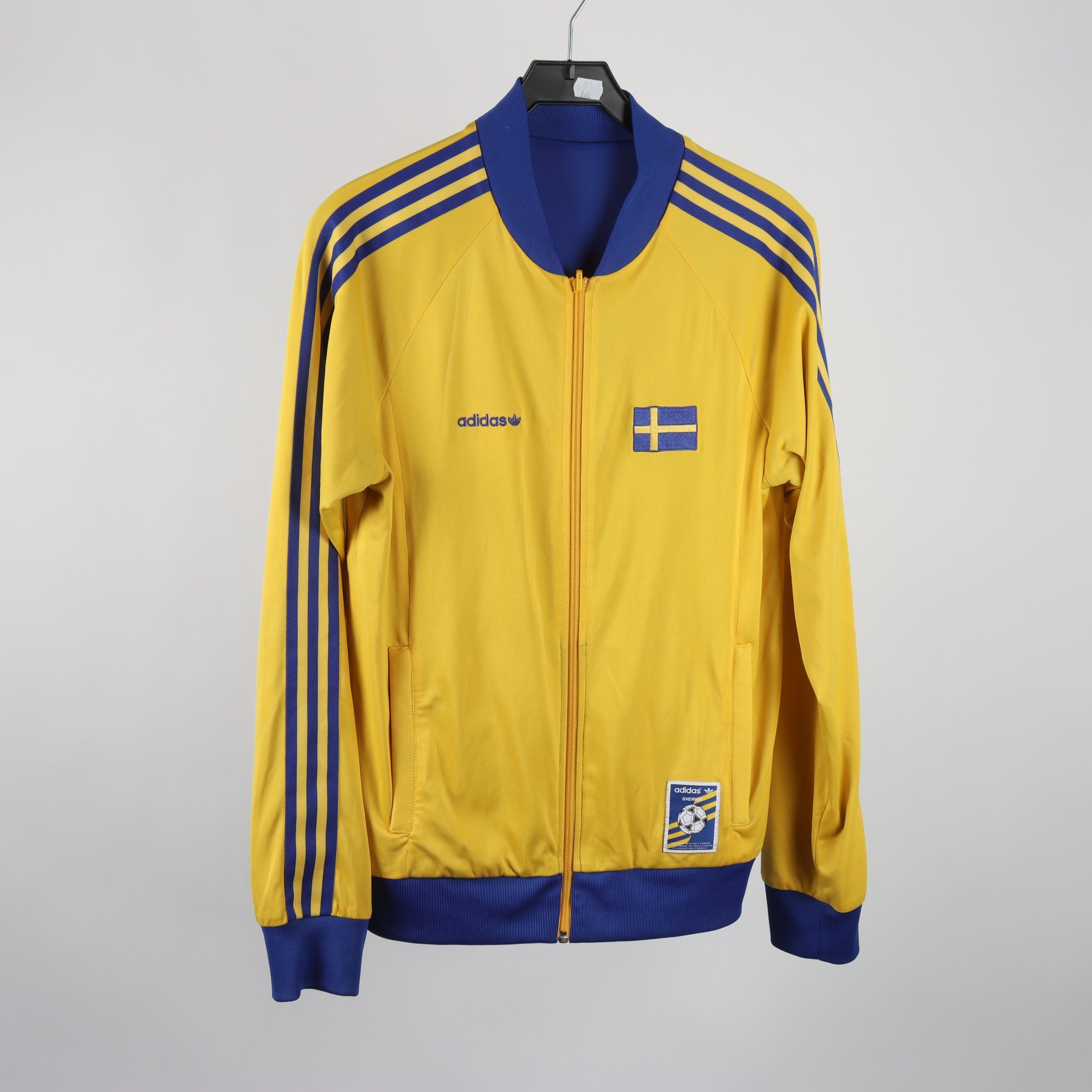 Sportjacka, Adidas, gul, blå, stl. S