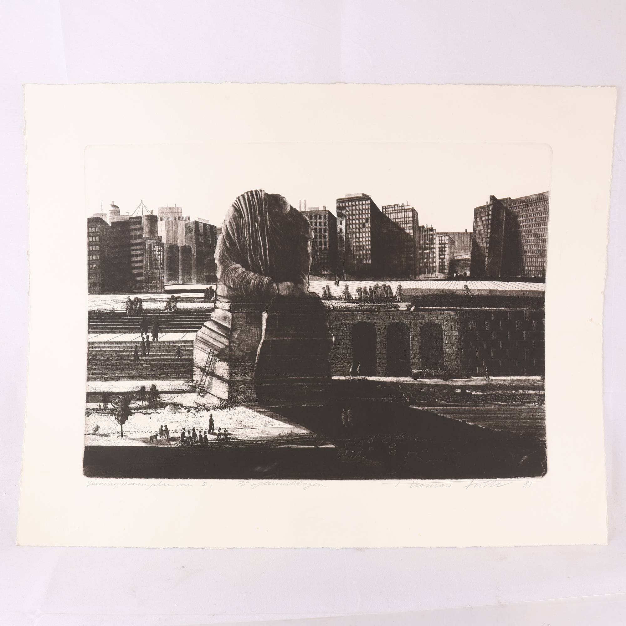 Litografi, löst blad, Thomas Frisk, (f. 1941), 1981, sign. Samfraktas ej.