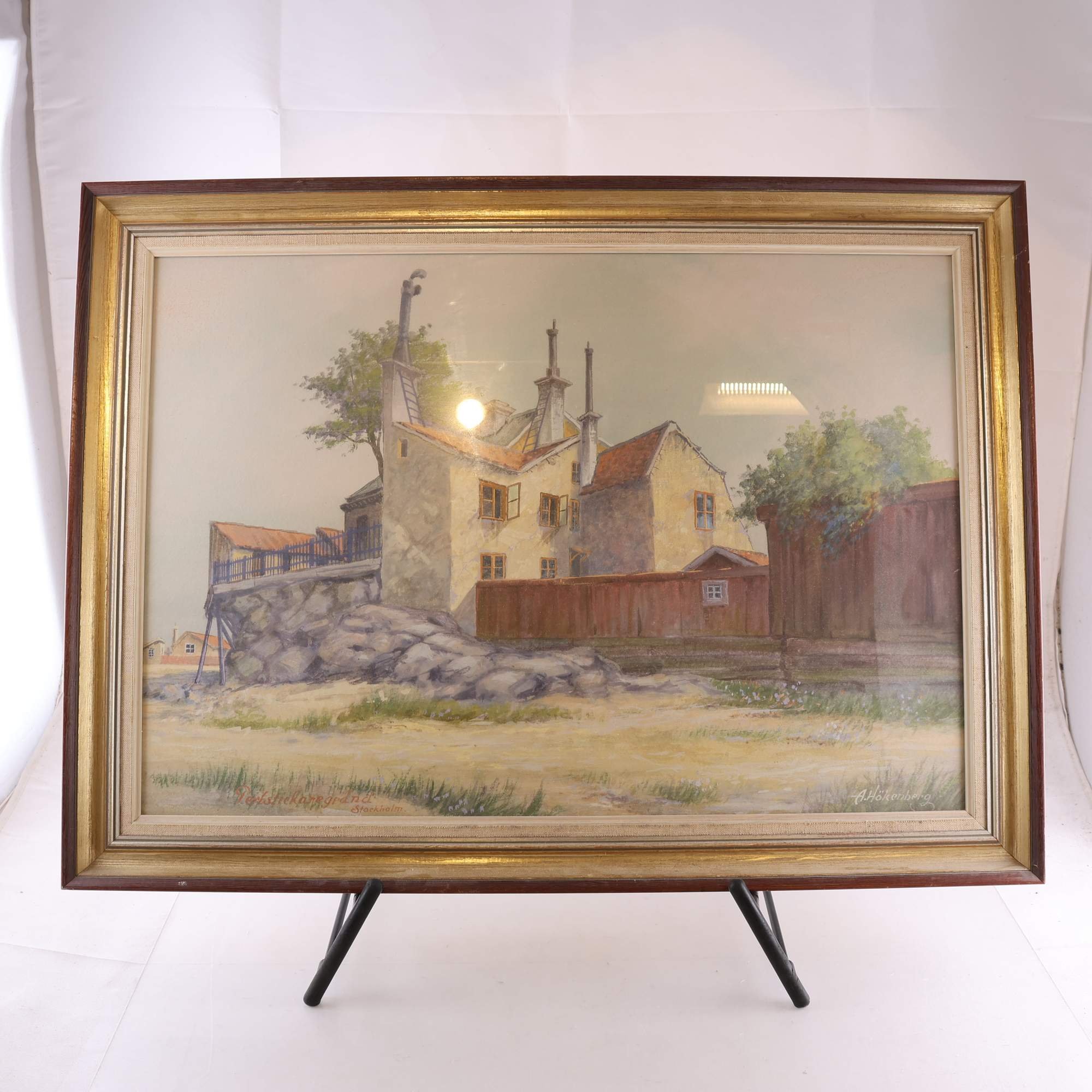 Akvarell, A. Hökenberg, oidentifierad konstnär, sign. Endast avhämtning.