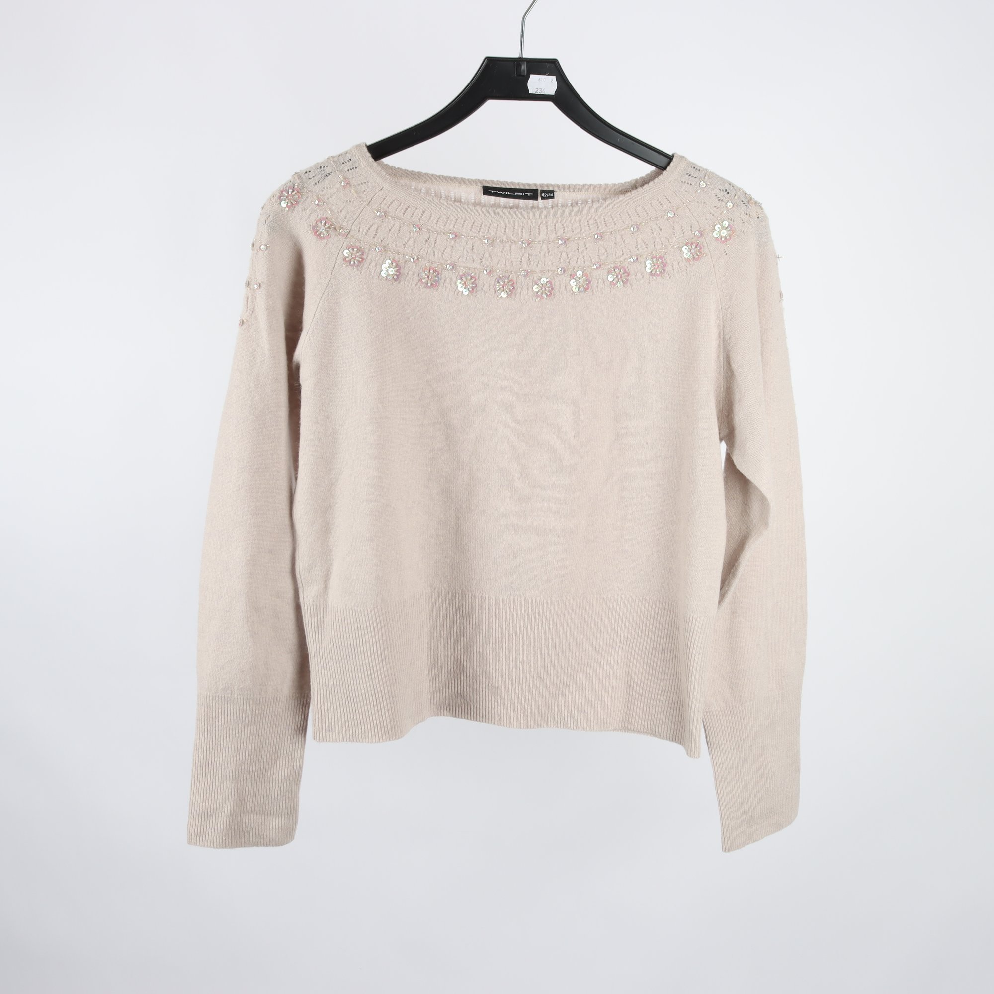 Tröja, Twifit, beige, paljetter, stl. 42/44