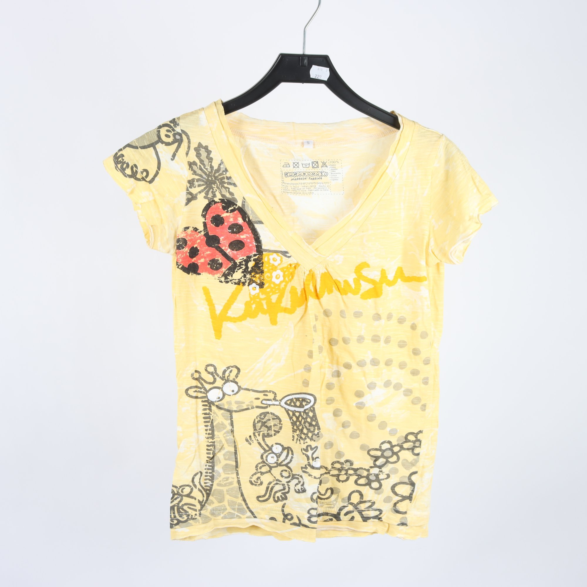 T-shirt, Kukuxumusu, gul, mönstrad, stl. S